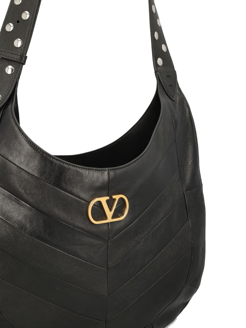 Valentino Womens Nero Hoboho Medium Leather Shoulder Bag In Black