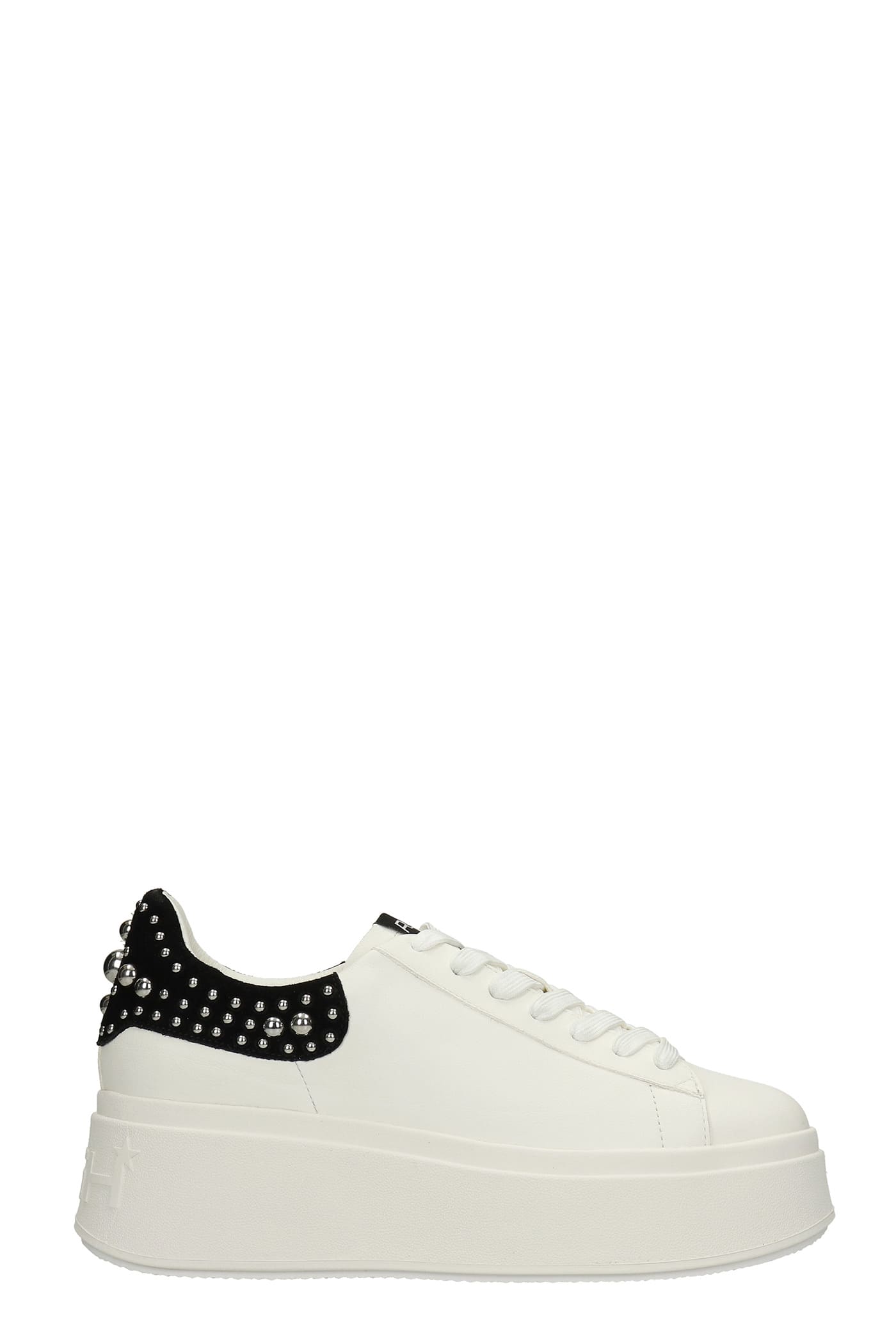 Ash Mobystuds Sneakers In White Leather