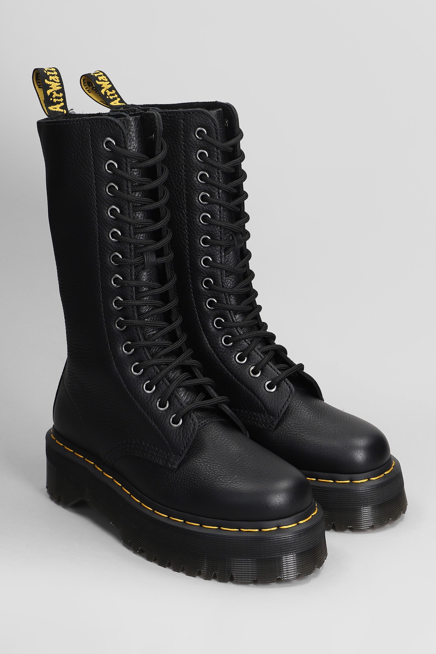 Shop Dr. Martens' 1b99 Quad Combat Boots In Black Leather