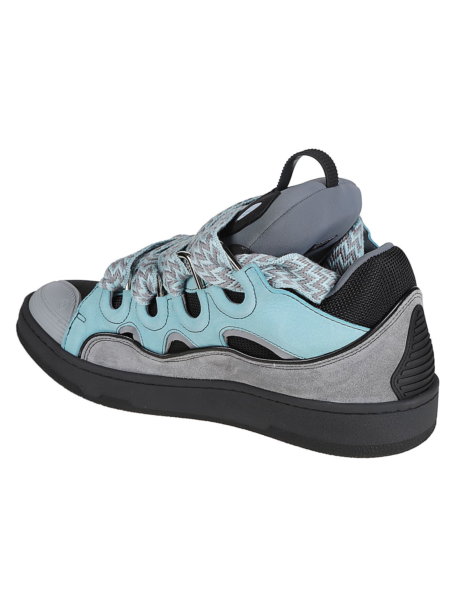 Shop Lanvin Curb Sneakers In Light Blue/anthracite