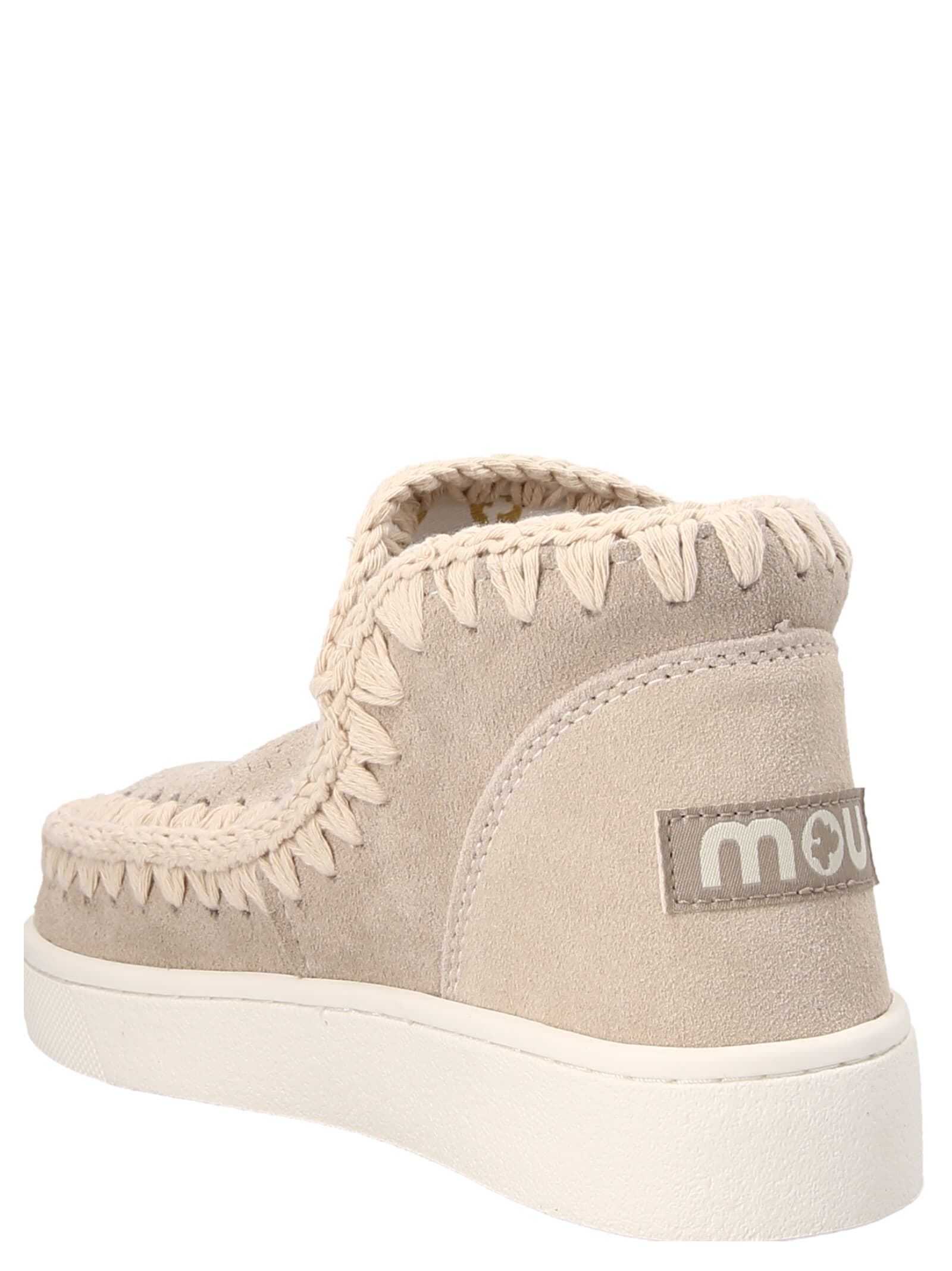 Shop Mou Summer Eskimo Perforated Suede Sneakers In Chlk Chalk White