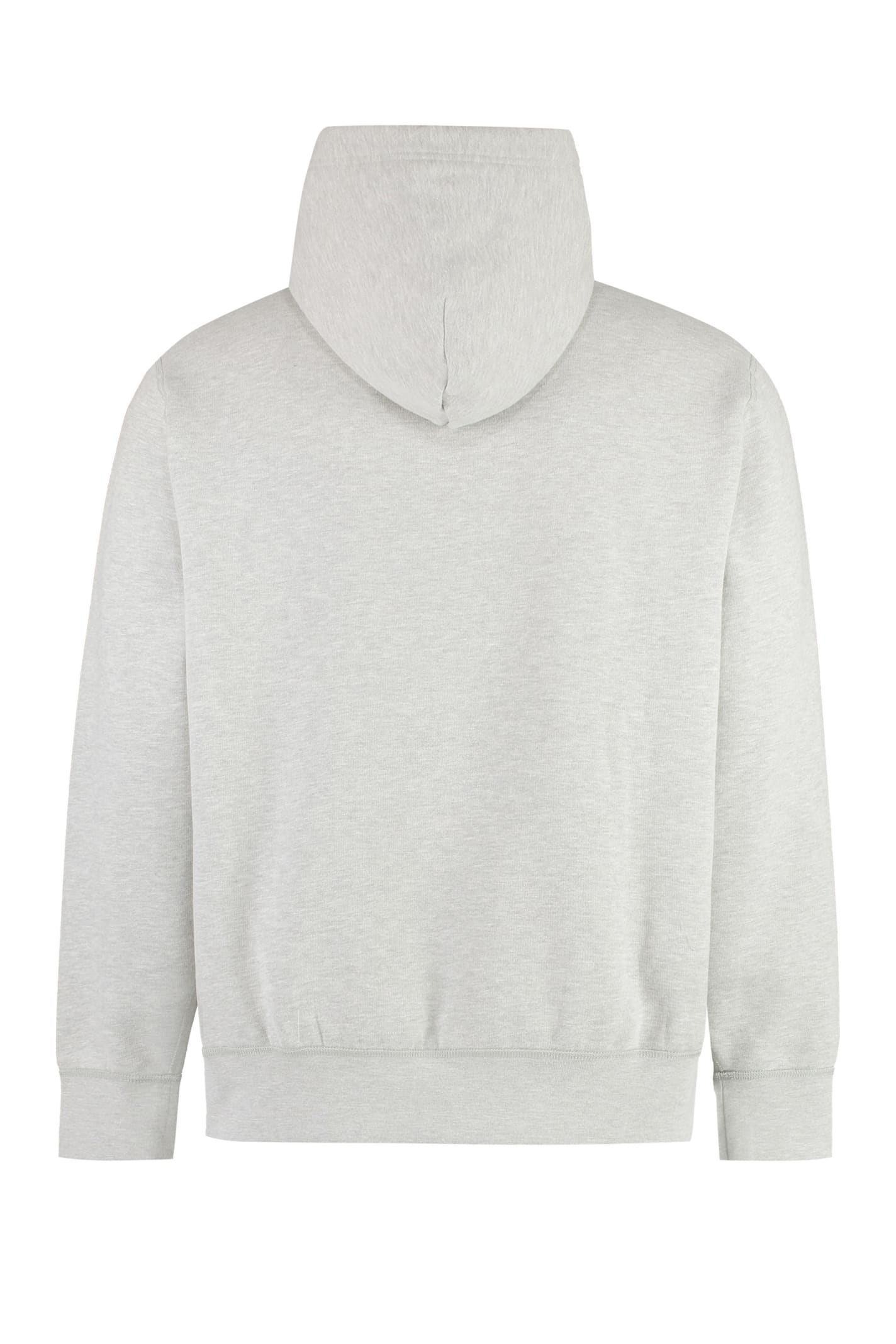 Polo Ralph Lauren Grey Cotton Hoodie With Contrasting Embroidered Logo In Grey