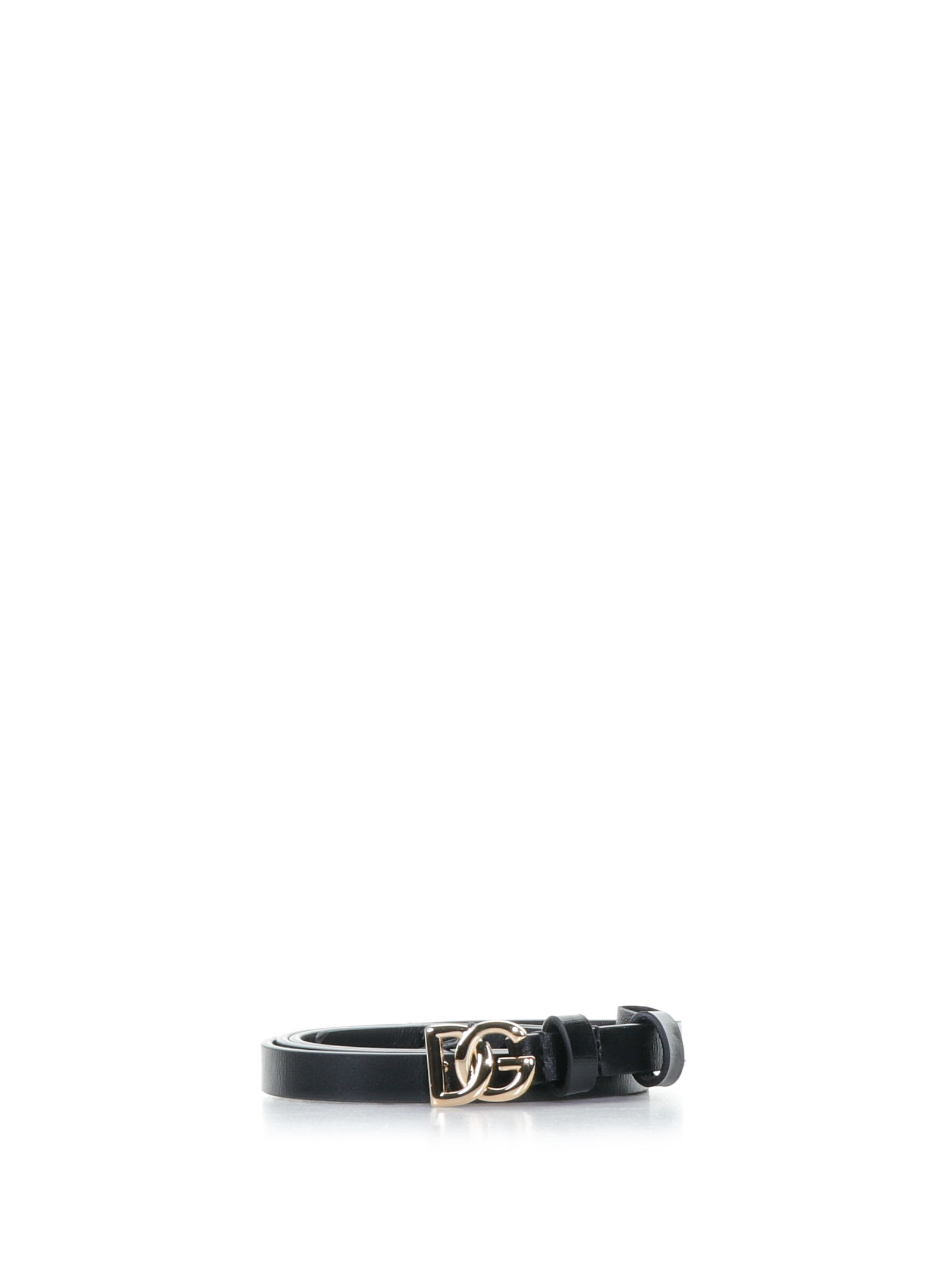 Dolce & Gabbana Leather Belt With Logo Buckle