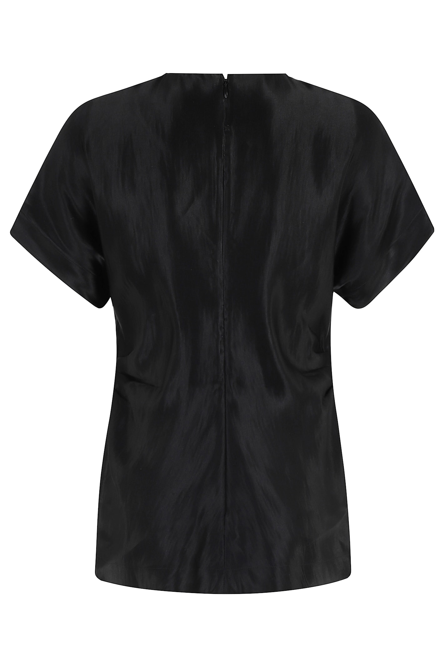Shop Loulou Studio Fitted Short Sleeved Blouse In Black