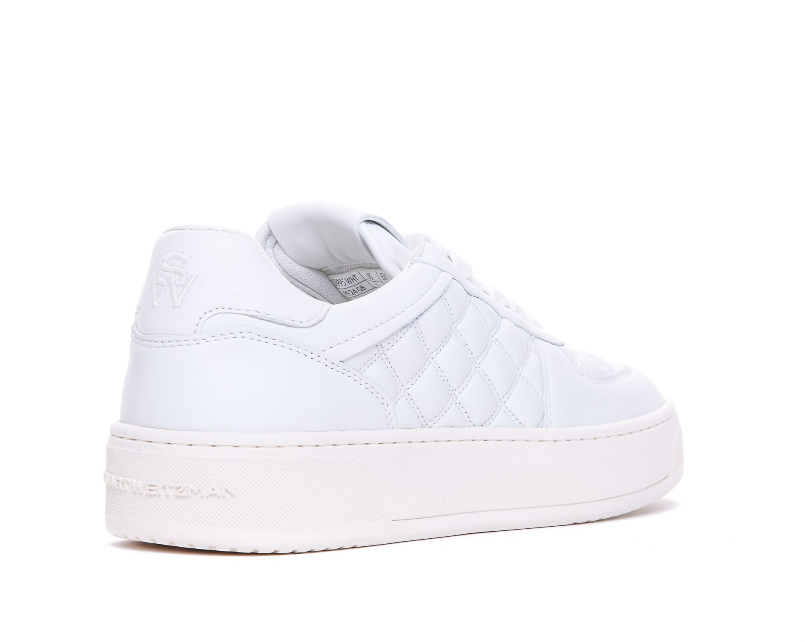 Shop Stuart Weitzman Courtside Sleek Sneakers In White