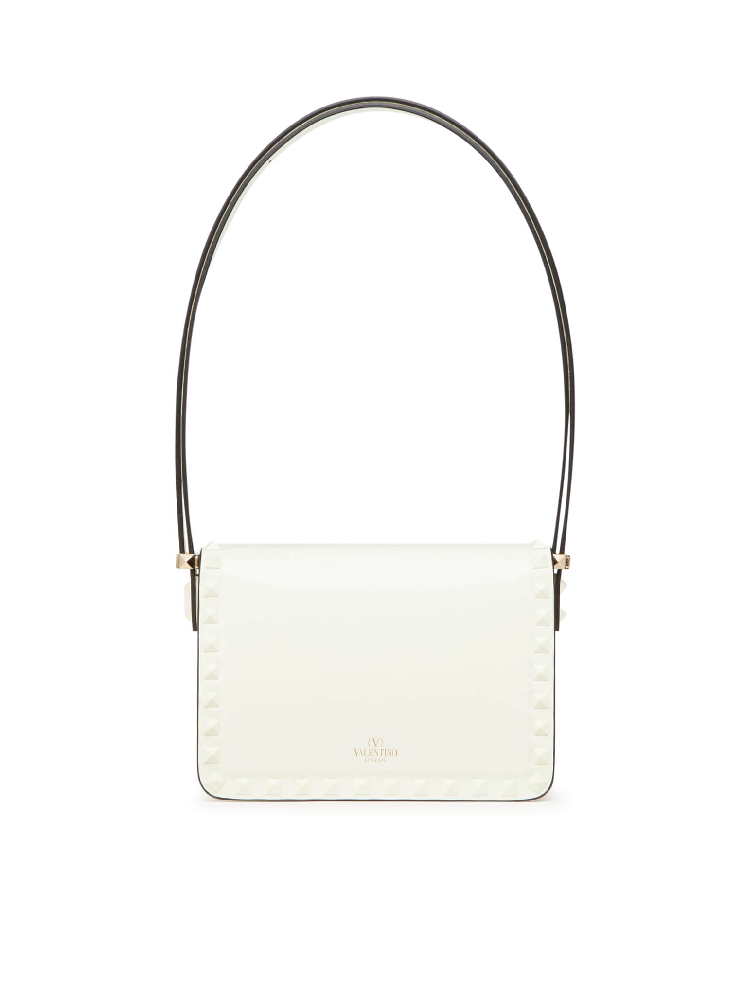 Small Rockstud23 Smooth Calfskin Shoulder Bag for Woman in Ivory