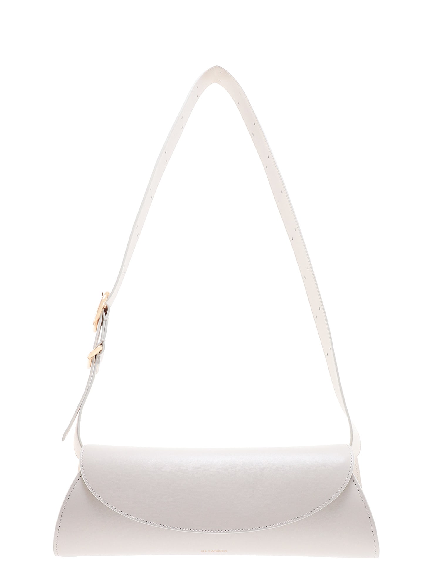 Shop Jil Sander Cannolo Shoulder Bag In Bianco