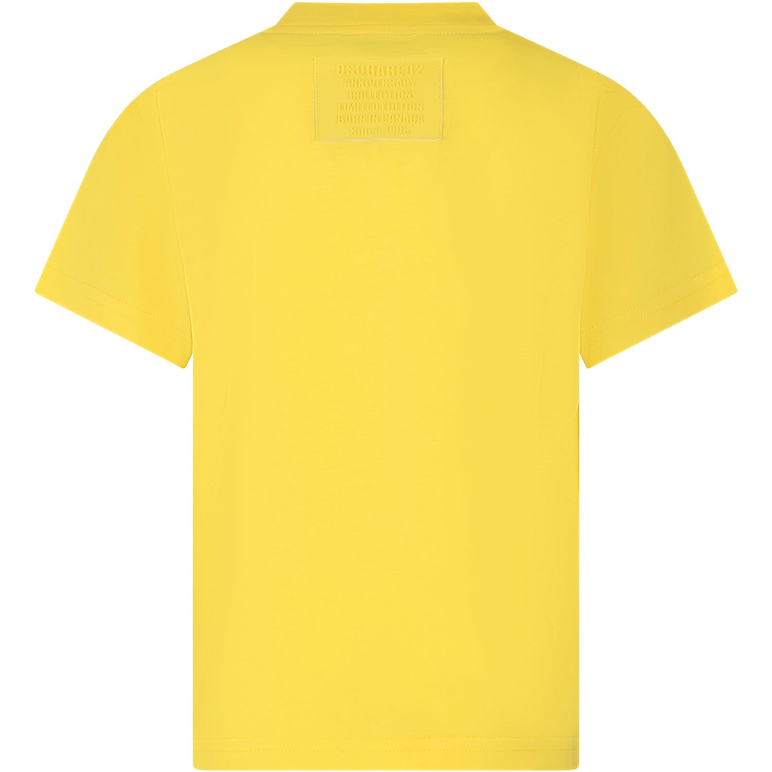 Shop Dsquared2 Yellow T-shirt For Boy With Logo