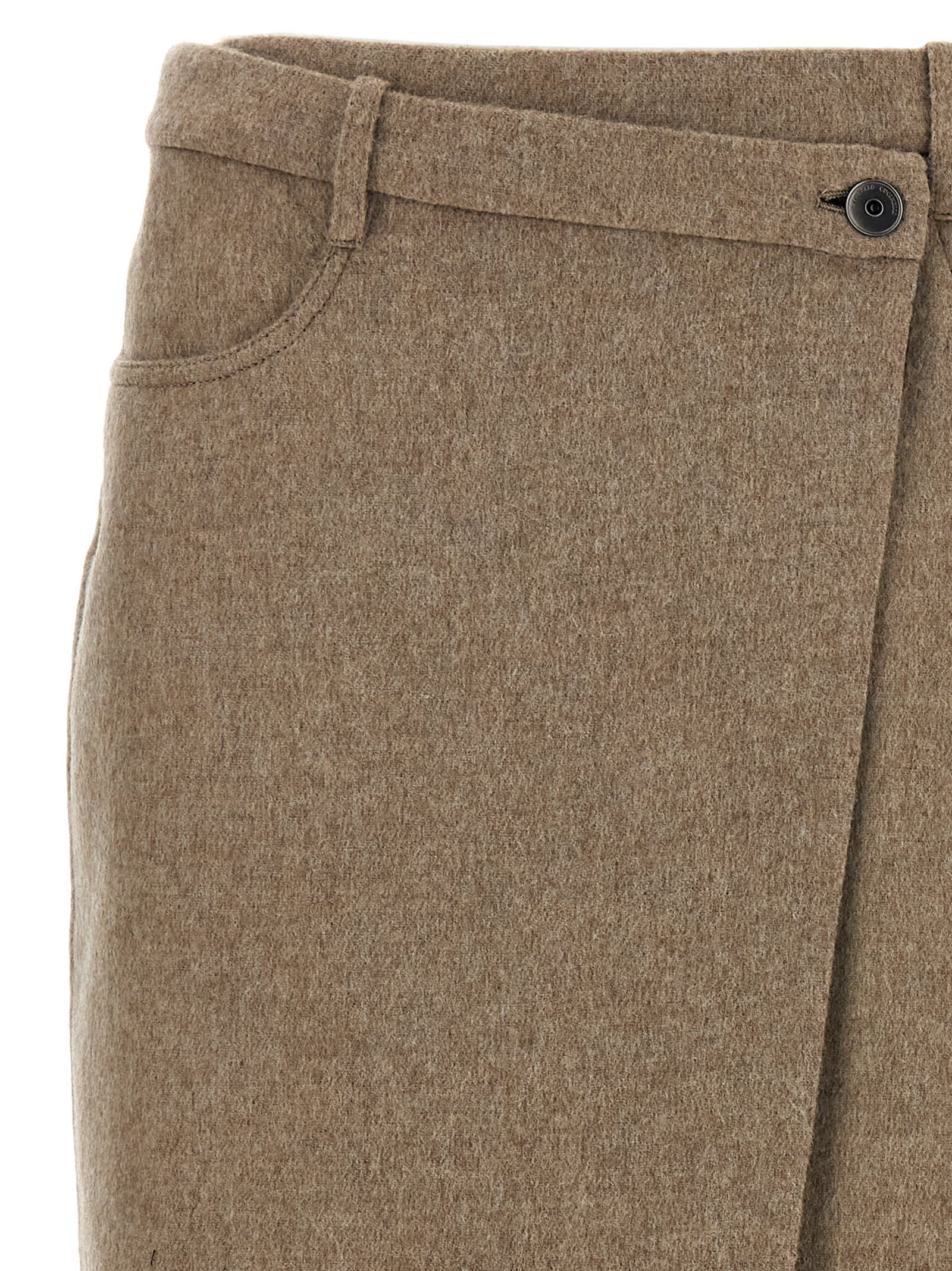 Brunello Cucinelli Wrapped Skirts Beige In Brown