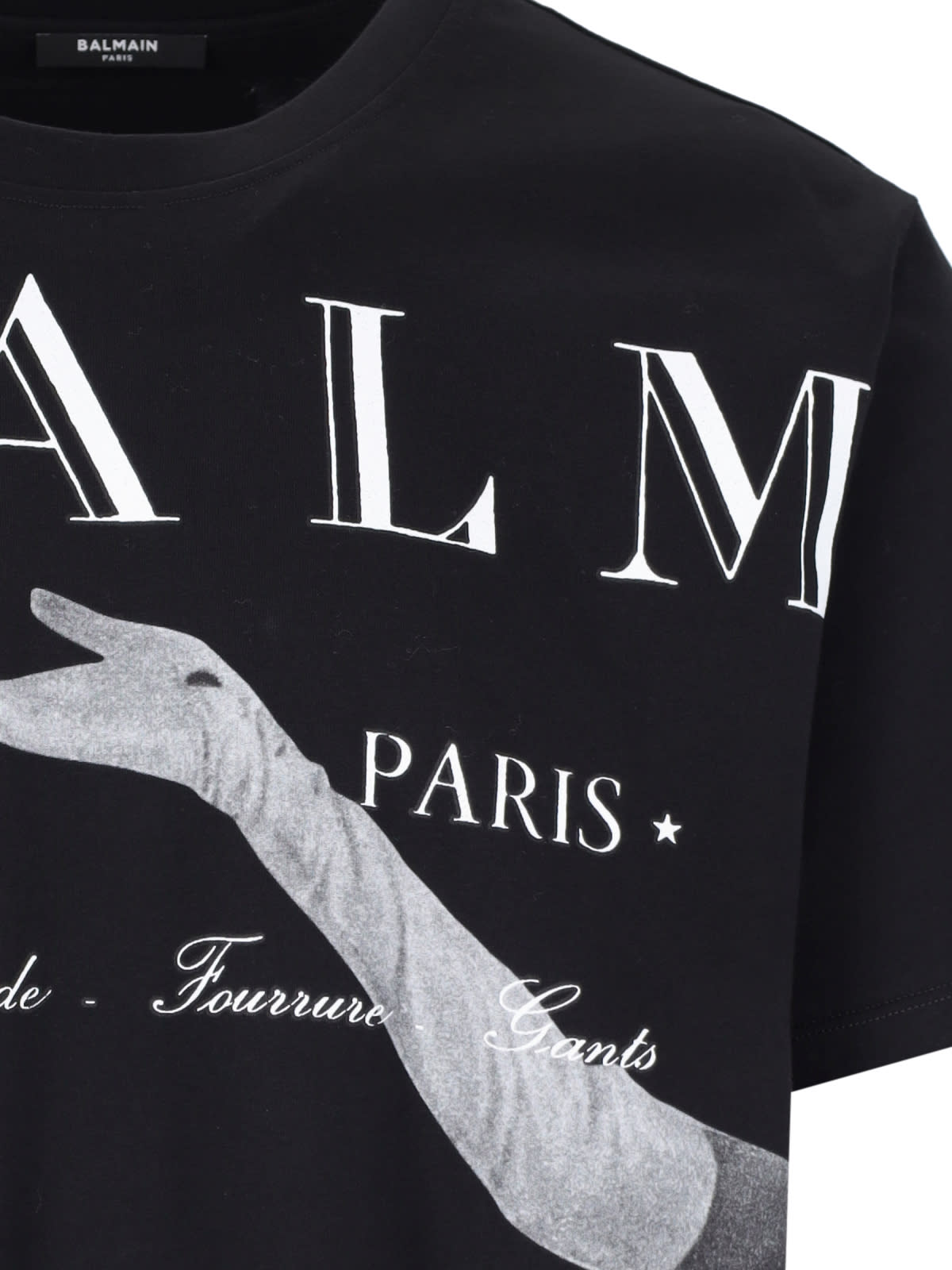 Shop Balmain Printed T-shirt In Noir/multi Gris