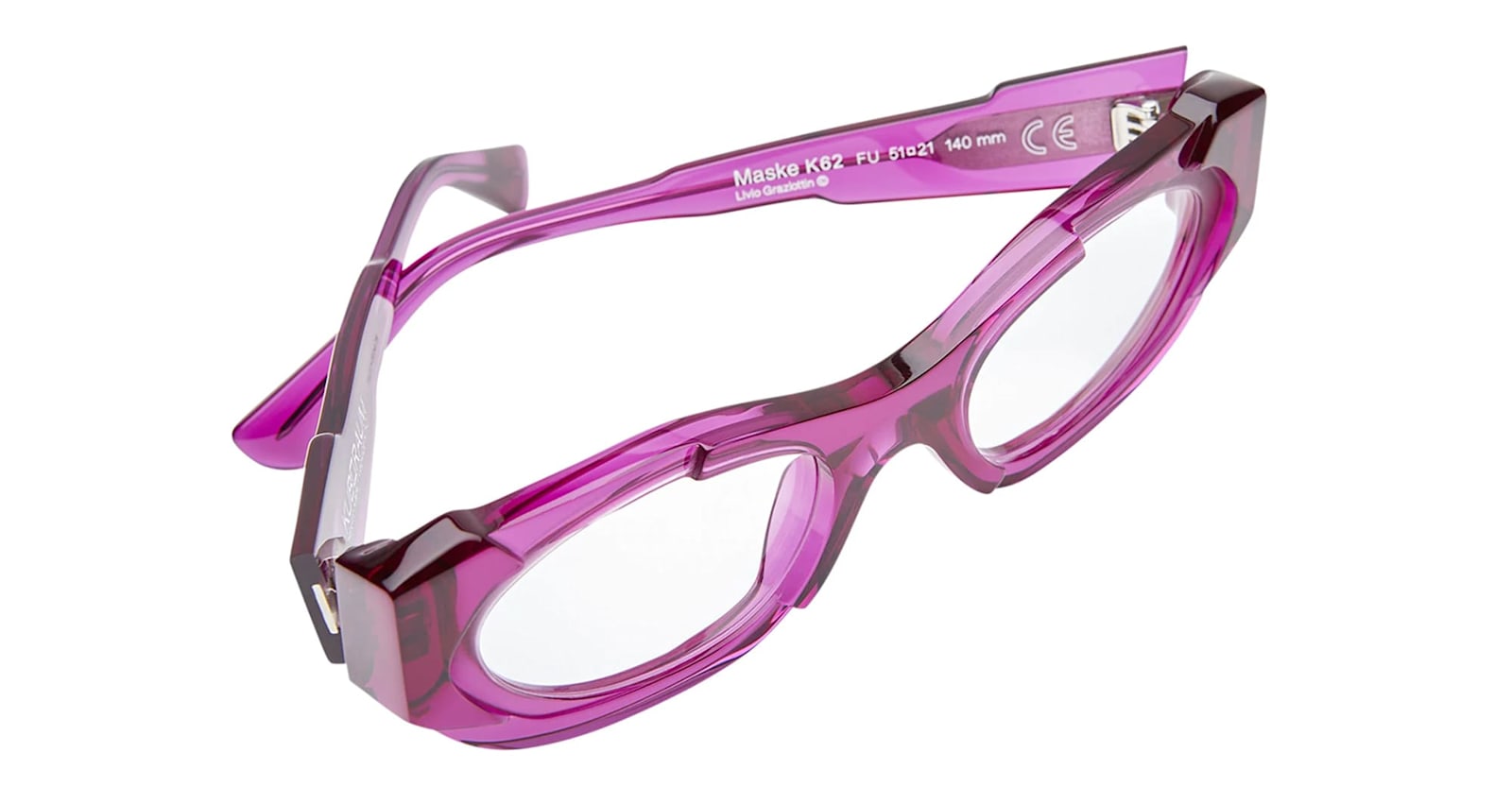Kuboraum Mask K62 Fu / Transparent Fuchsia Rx Glasses In Purple