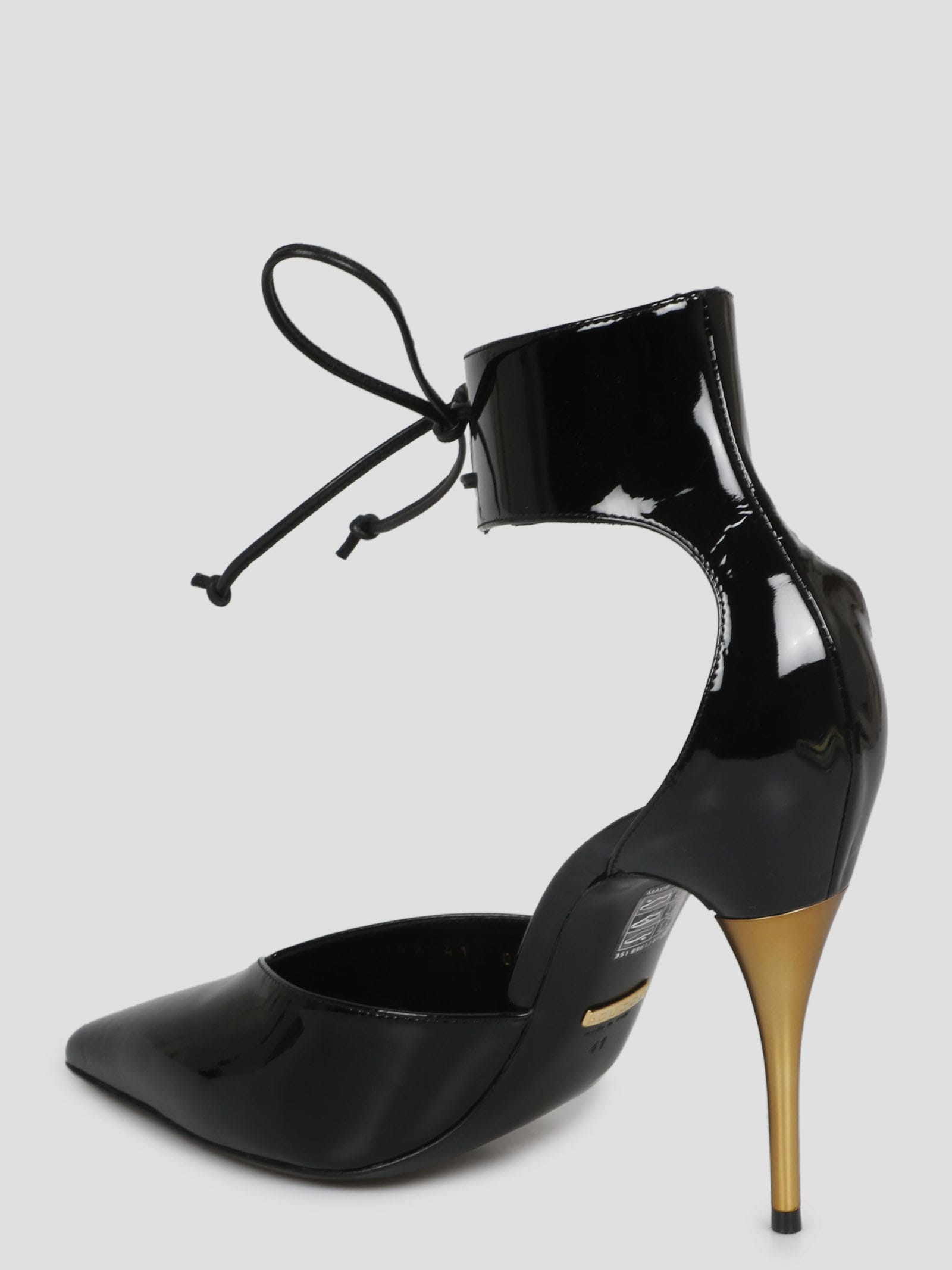 Gucci 90mm Miranda Patent Leather Pumps In Black