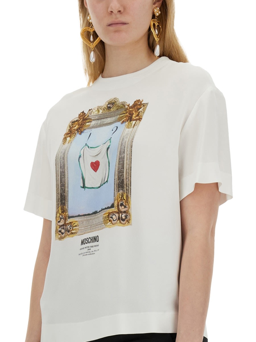 Shop Moschino Gone With The Wind T-shirt In White