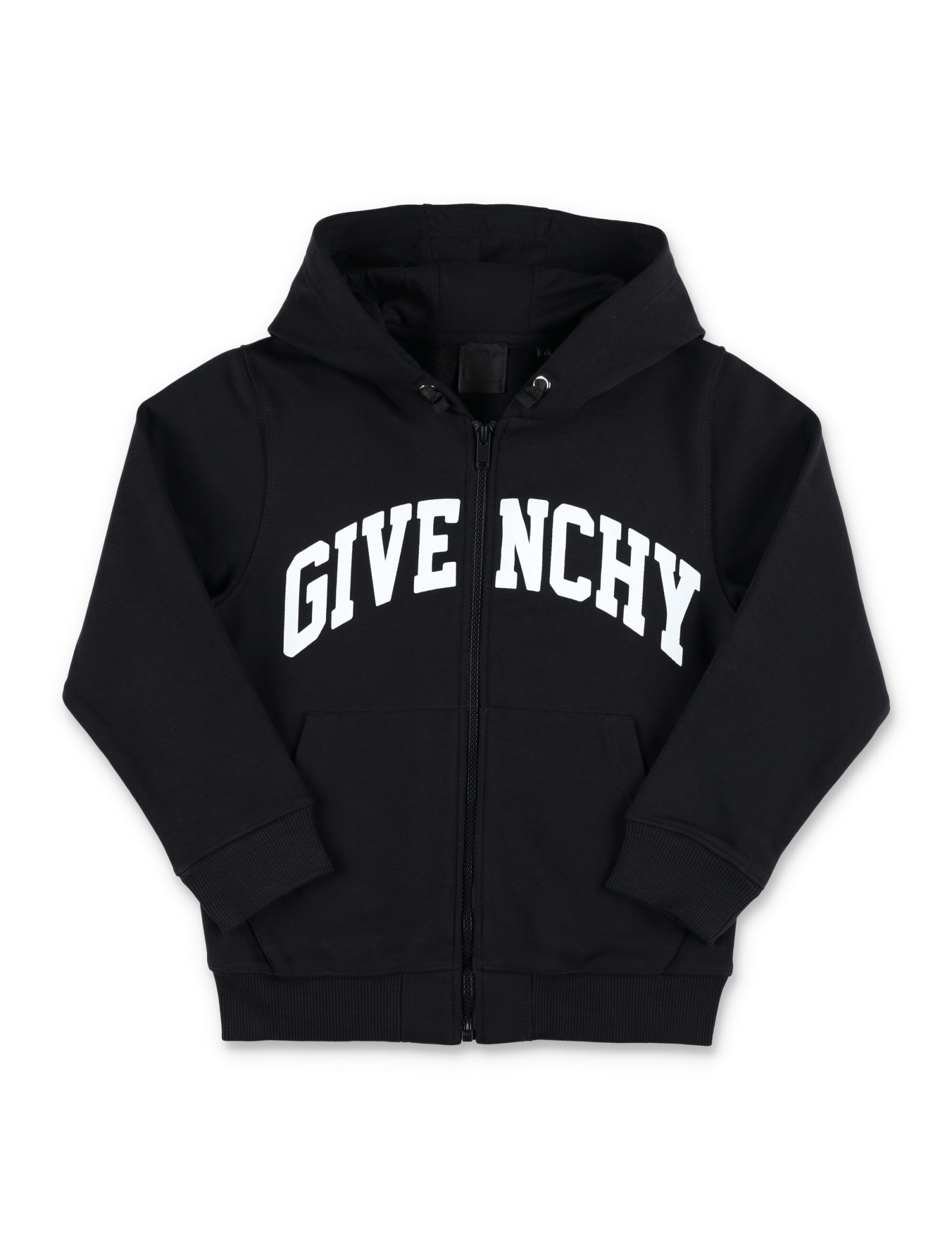 Shop Givenchy Zip Hoodie Fleece In Black