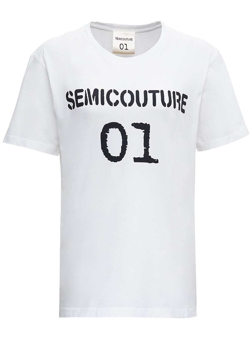 SEMICOUTURE Noemie Cotton T-shirt With Logo Print