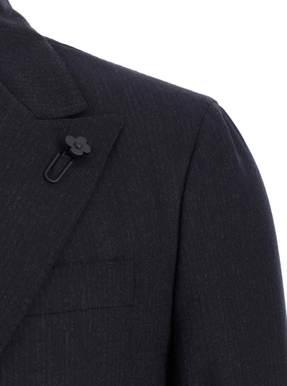 Lardini Giacca Monopetto + Pantalone Lana Stretch In Black