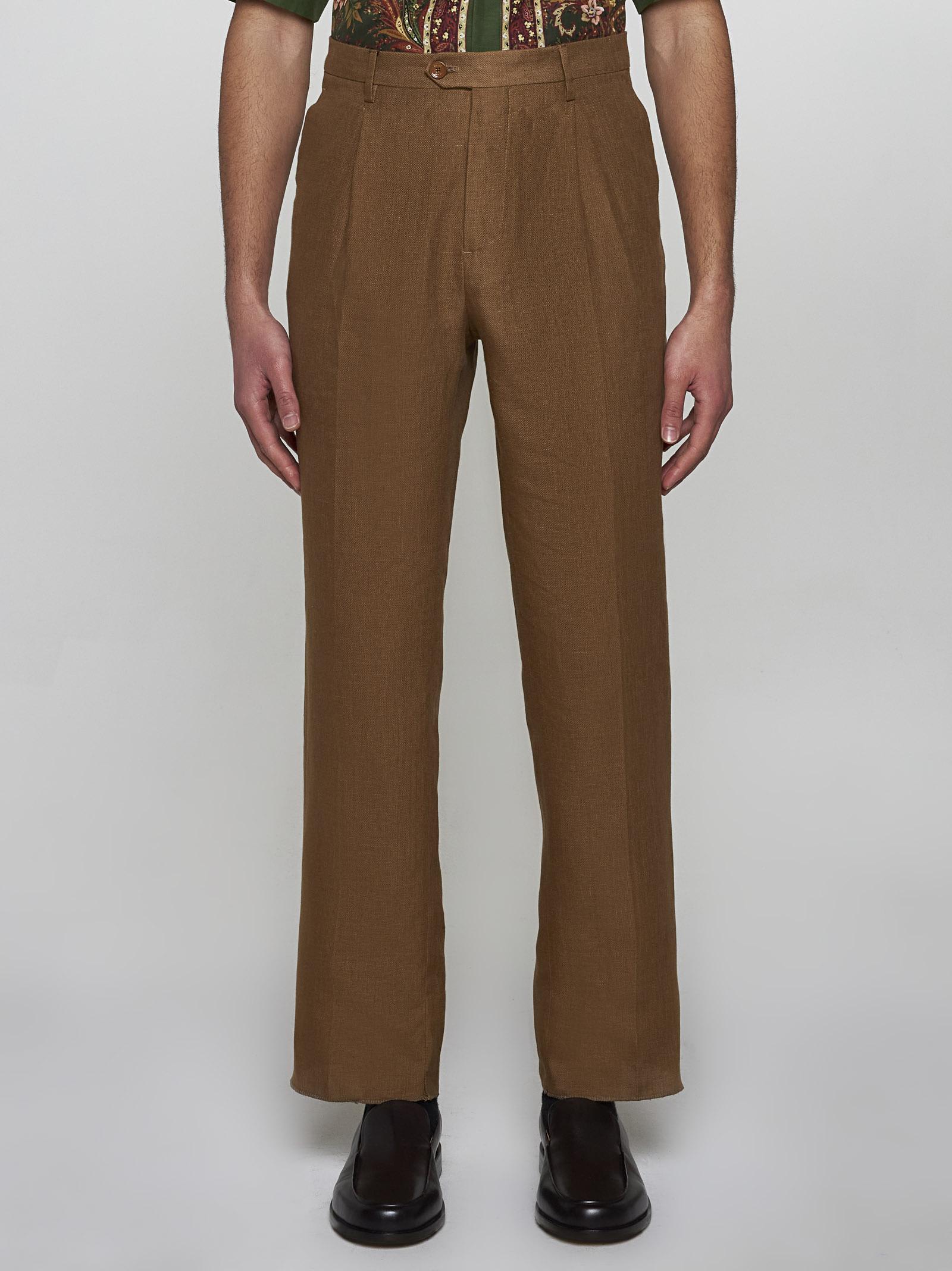 Shop Etro Linen Trousers