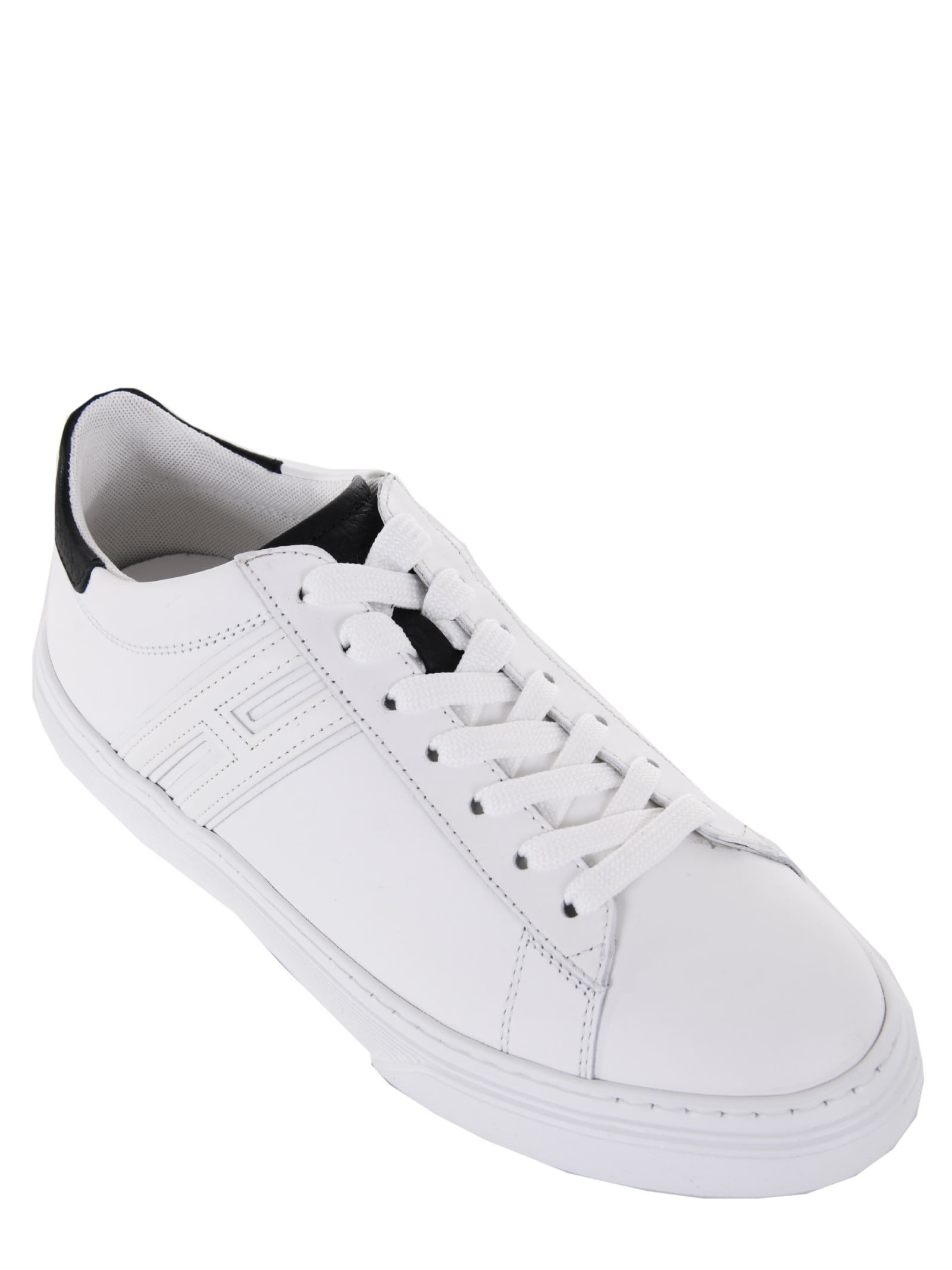 Shop Hogan Sneakers Leather In Bianco/nero