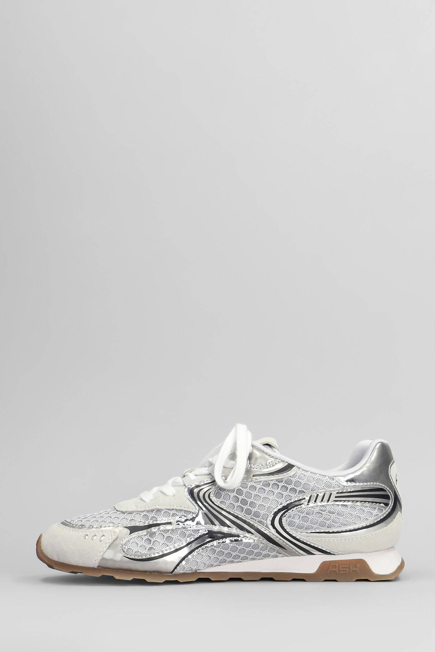 Ash Kabuki Sneakers In Silver Suede And Fabric In Metallic
