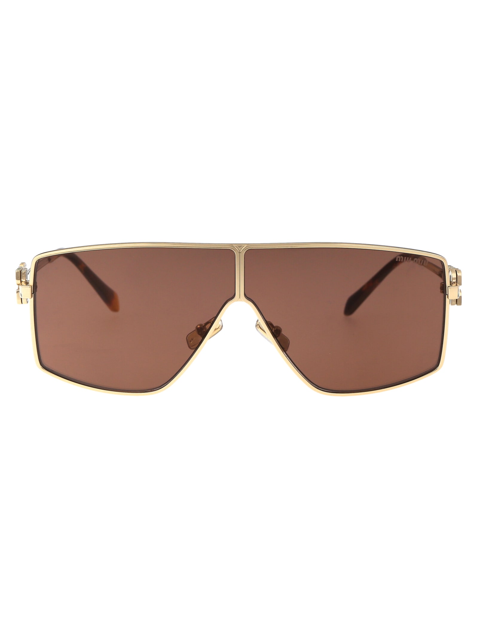 Shop Miu Miu 0mu 51zs Sunglasses In Zvn70d Pale Gold