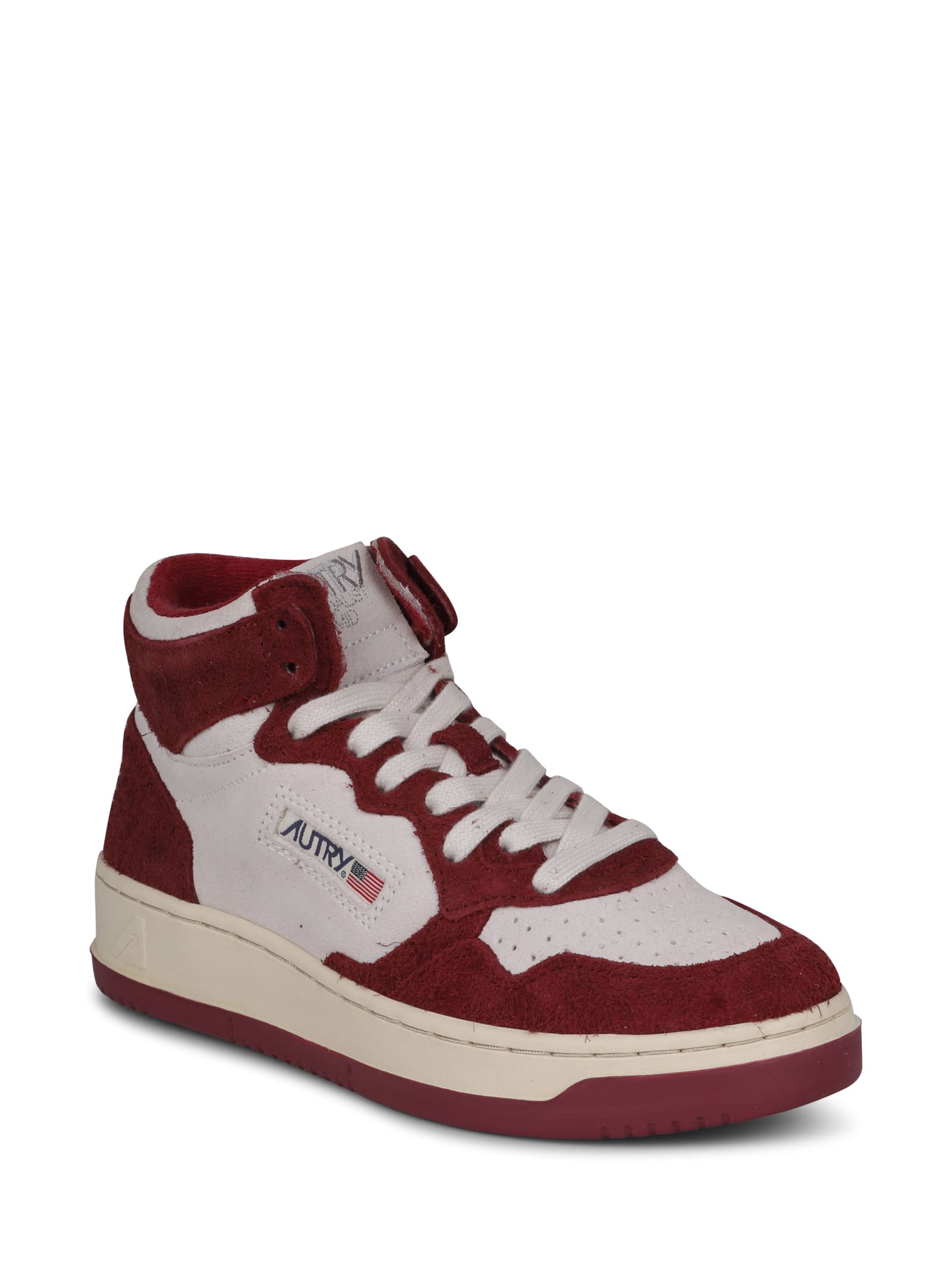 Shop Autry Medalist Mid Sneakers In Hair-effect Suede