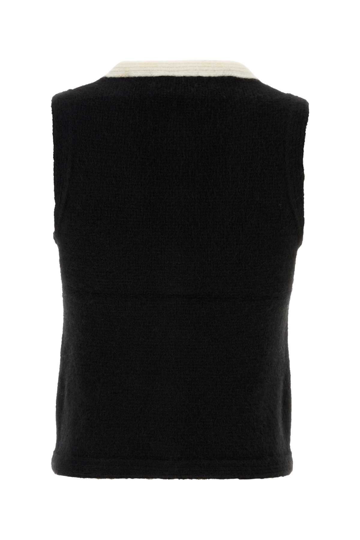 Alessandra Rich Cable-knit Wool Cardigan In Black