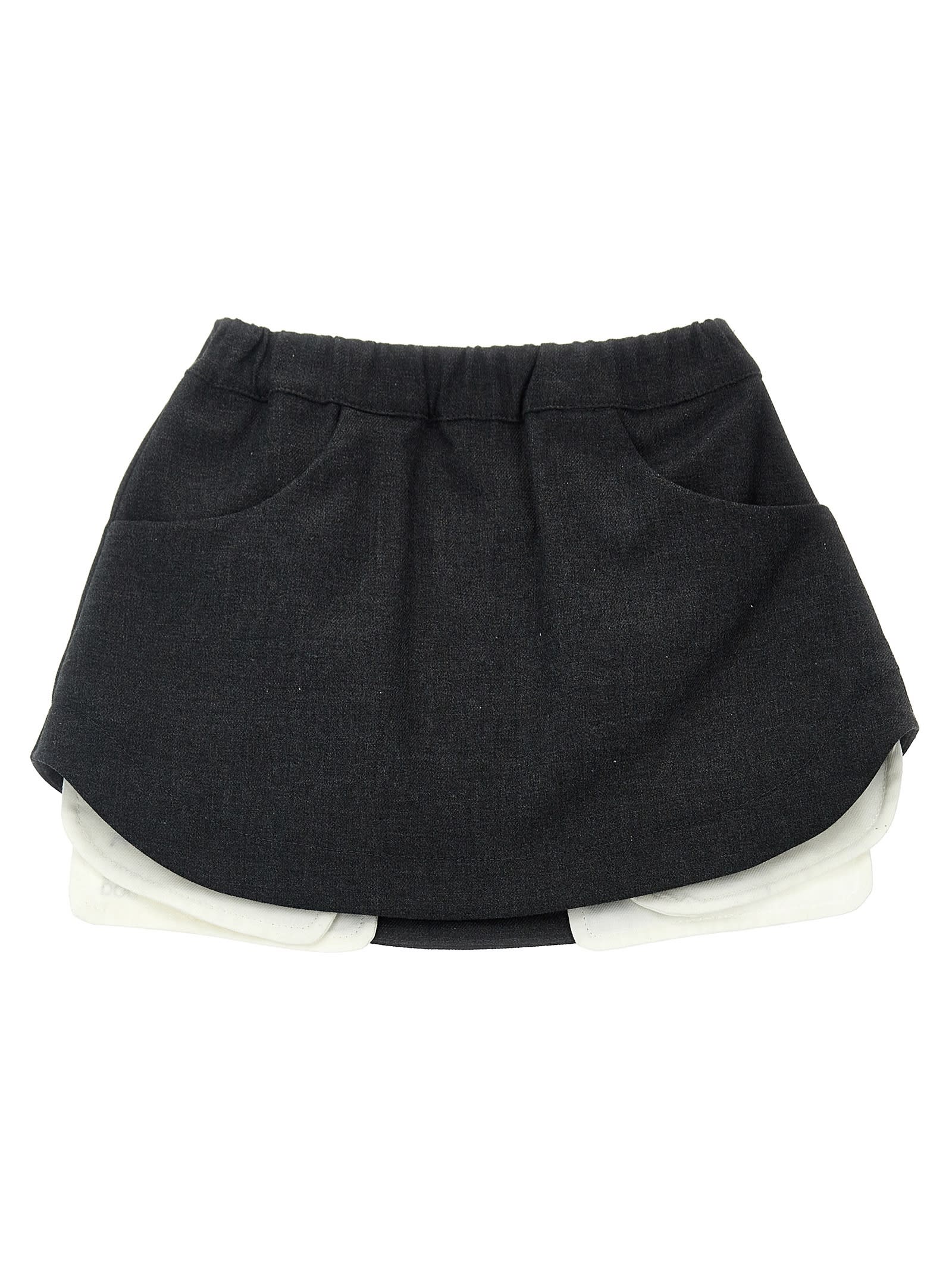 Douuod Kids' Mini Pocket Skirt In Gray