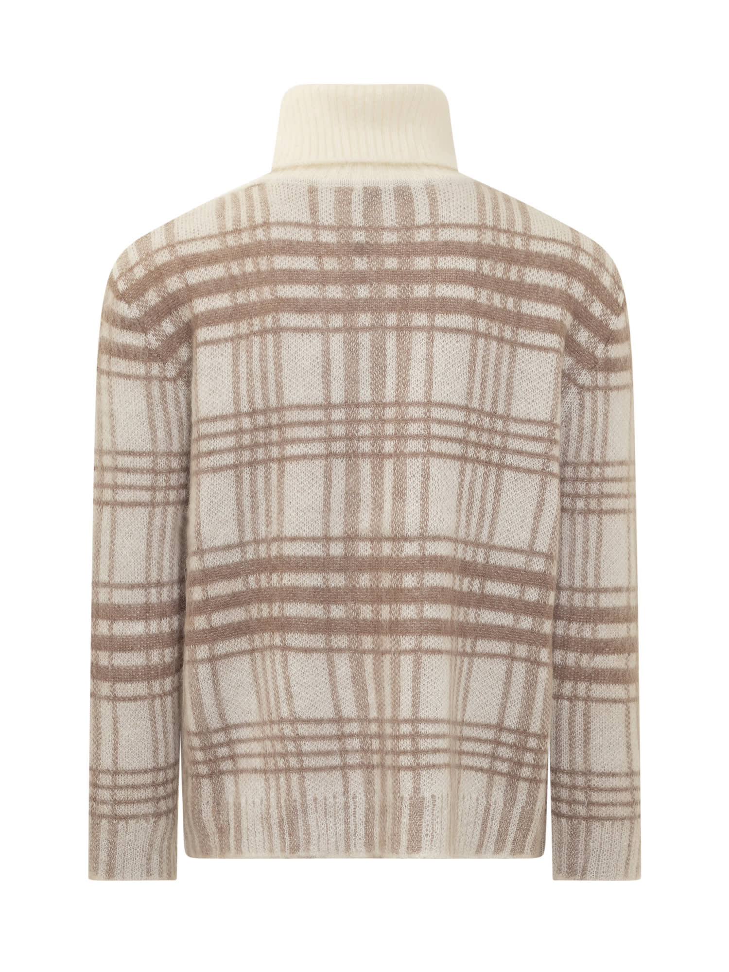 Jw Anderson J.w. Anderson White, Brown And Orange Wool Blend Jumper In Off White/brown
