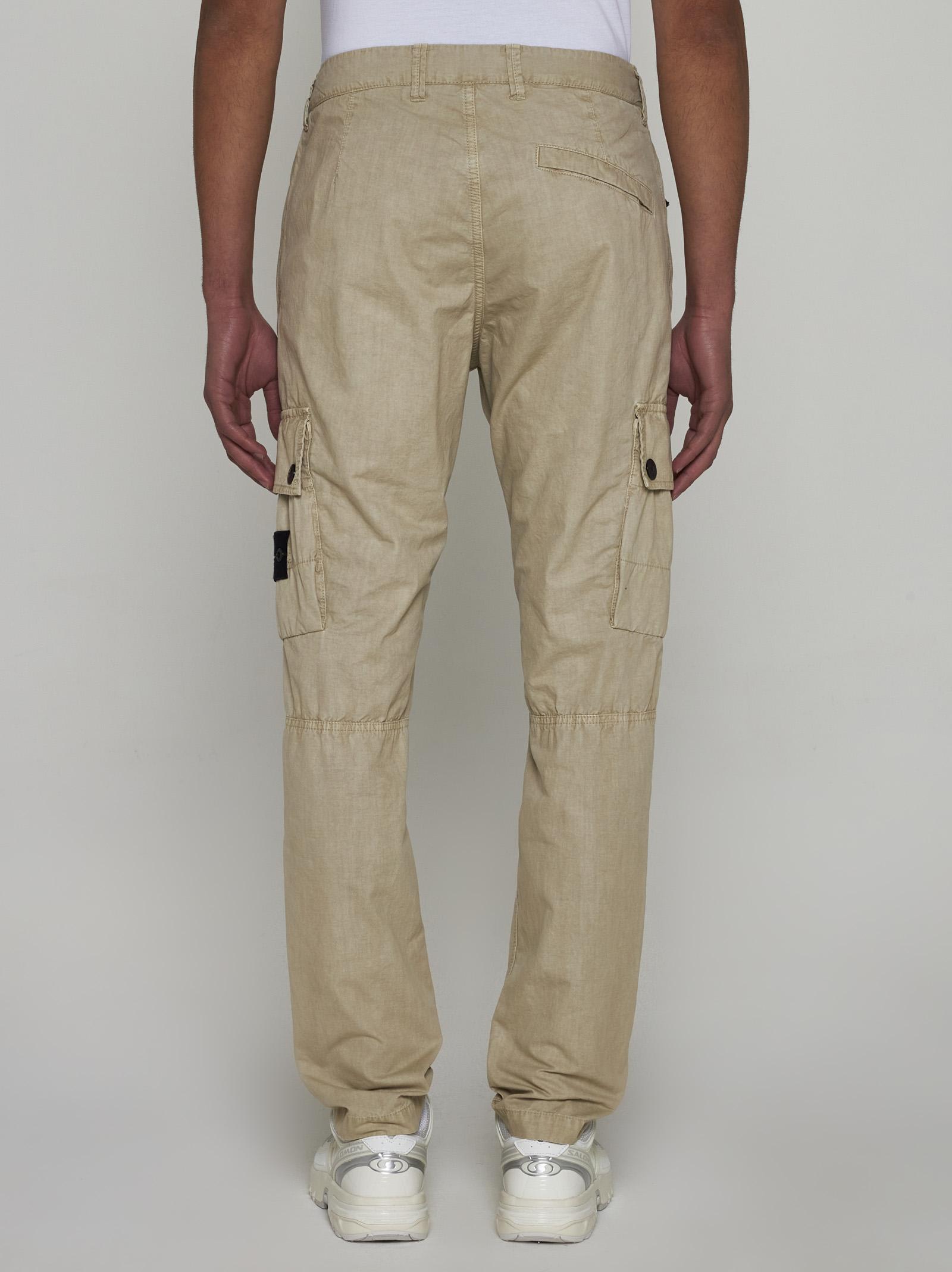 Shop Stone Island Slim-fit Cotton Cargo Trousers In Beige