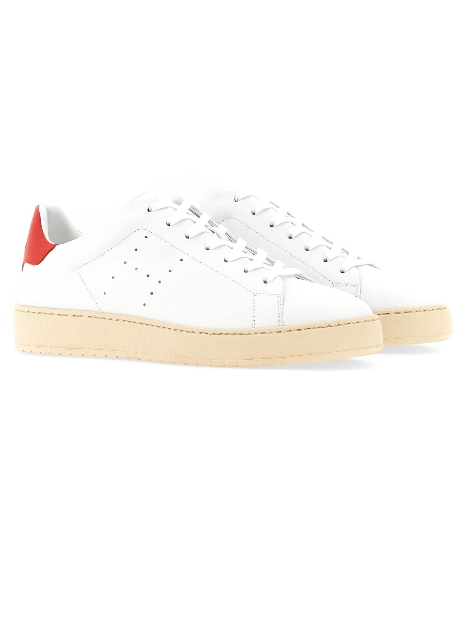Hogan Leather Sneakers With Flat Rubber Sole In White