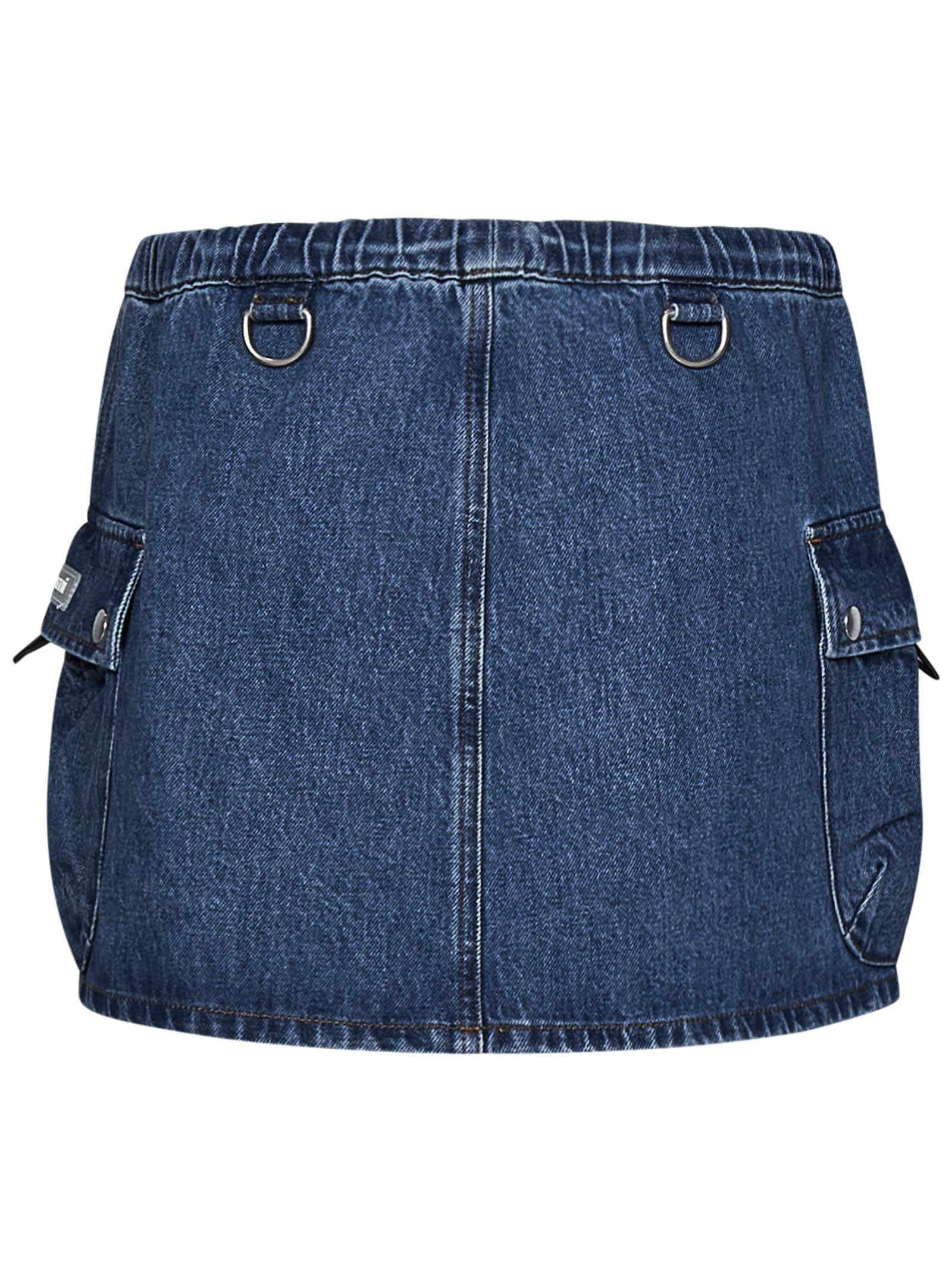 Shop Coperni Denim Cargo Skirt In Blue
