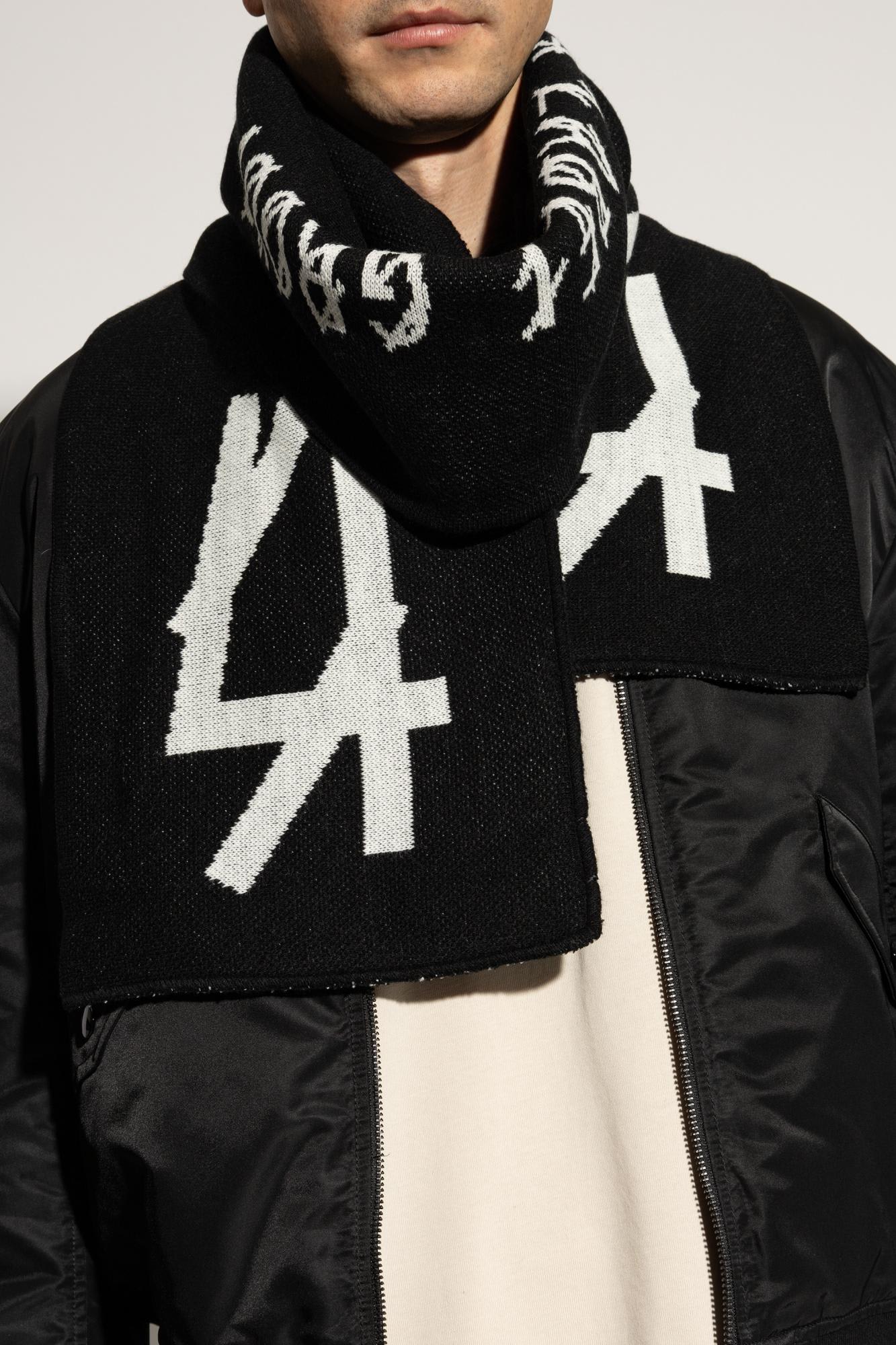 44 Label Group Logo-jacquard Scarf In Black