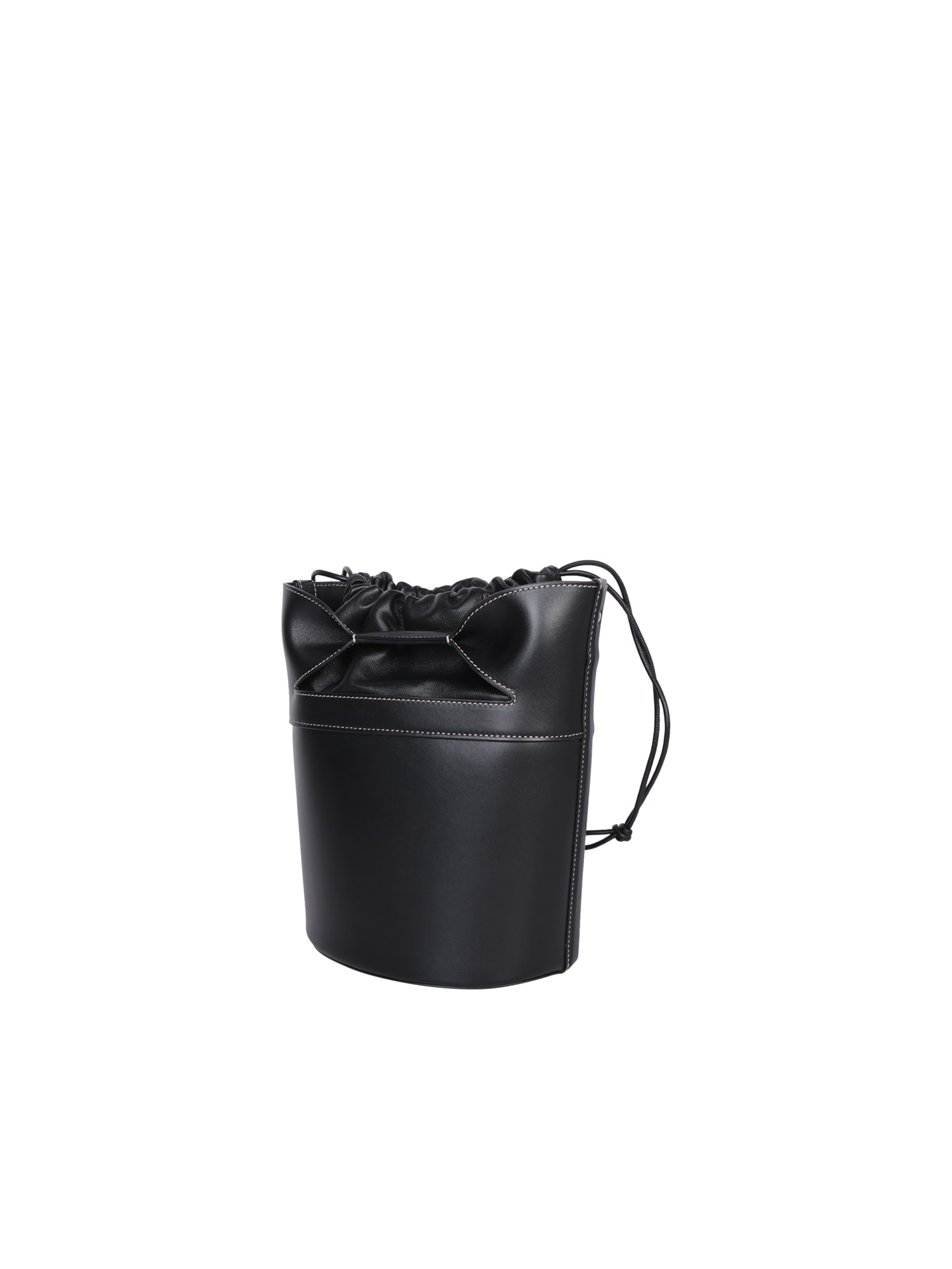 Shop Alexander Mcqueen Bucket Bow Black Bag