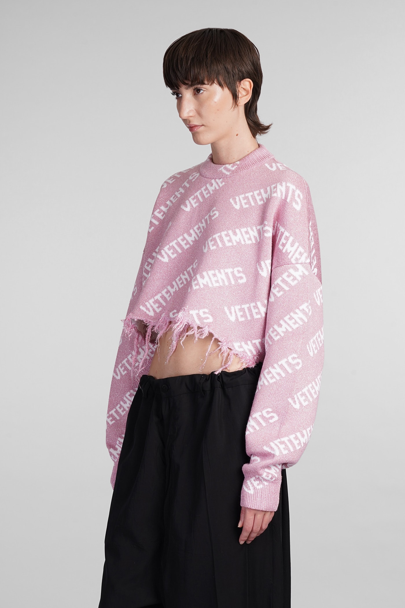 Shop Vetements Knitwear In Rose-pink Wool