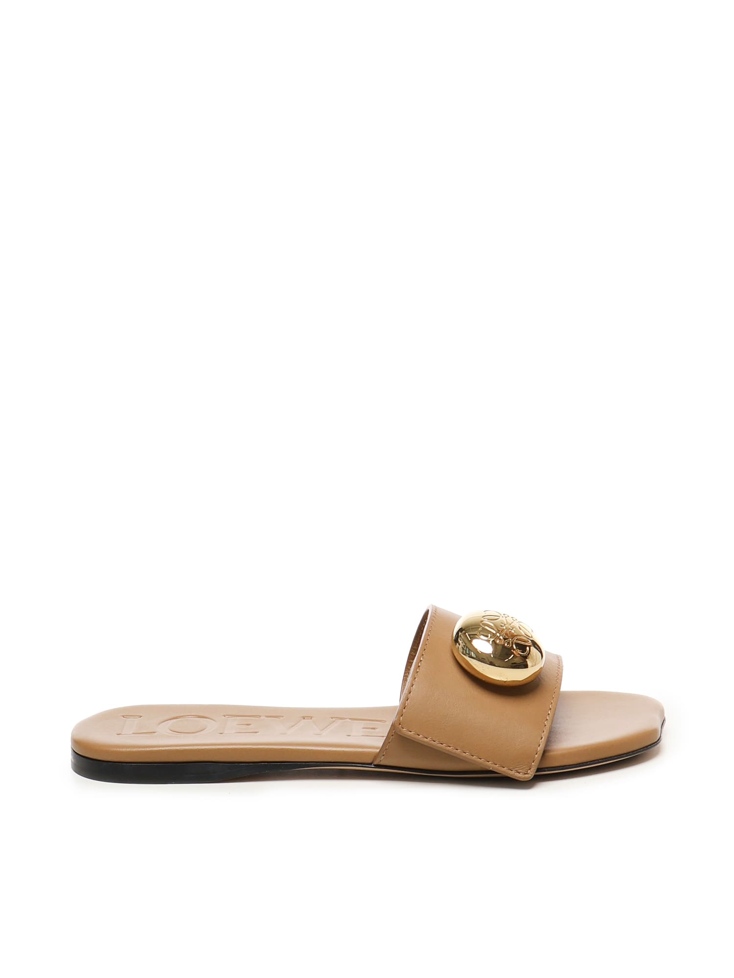 Loewe Pebble Slide Sandals In Brown