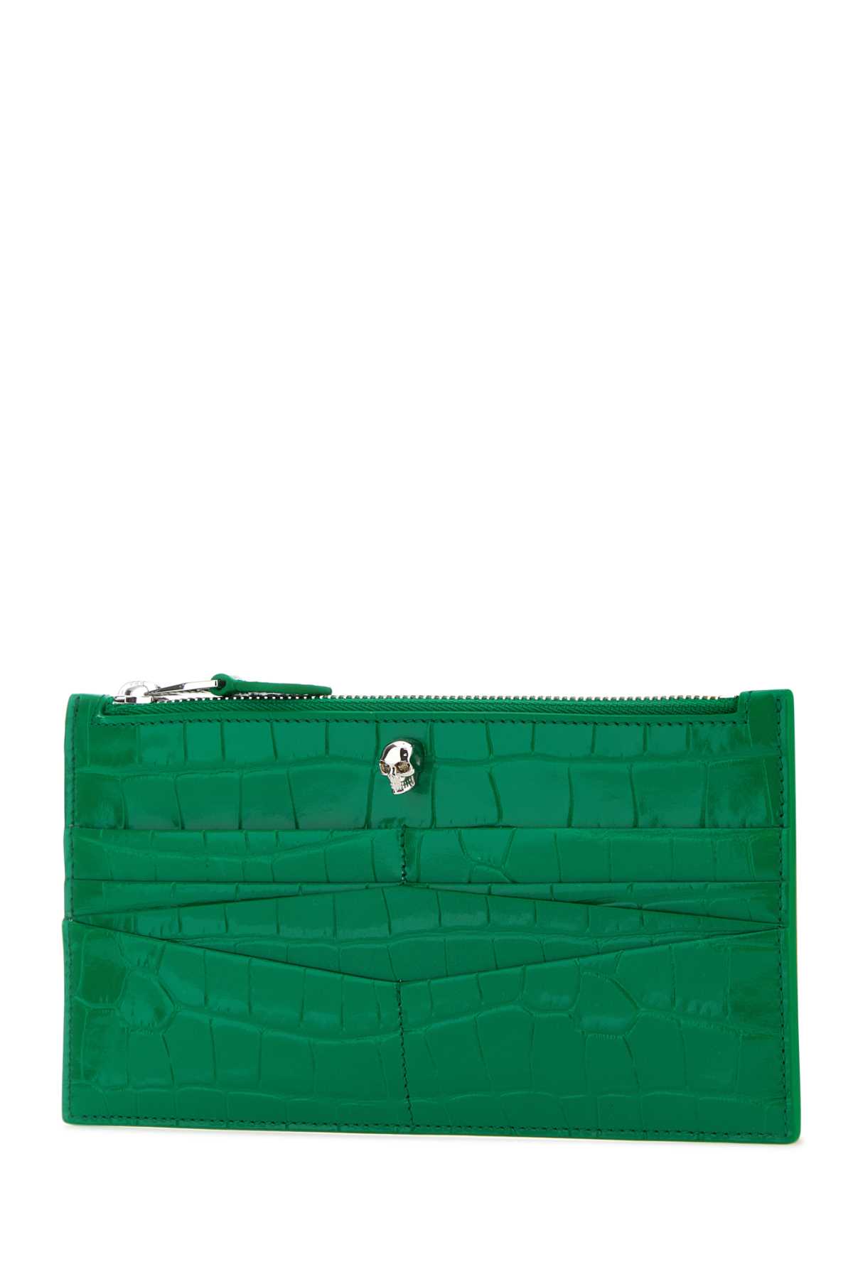 Alexander Mcqueen Grass Green Leather Pouch In Brightgreen