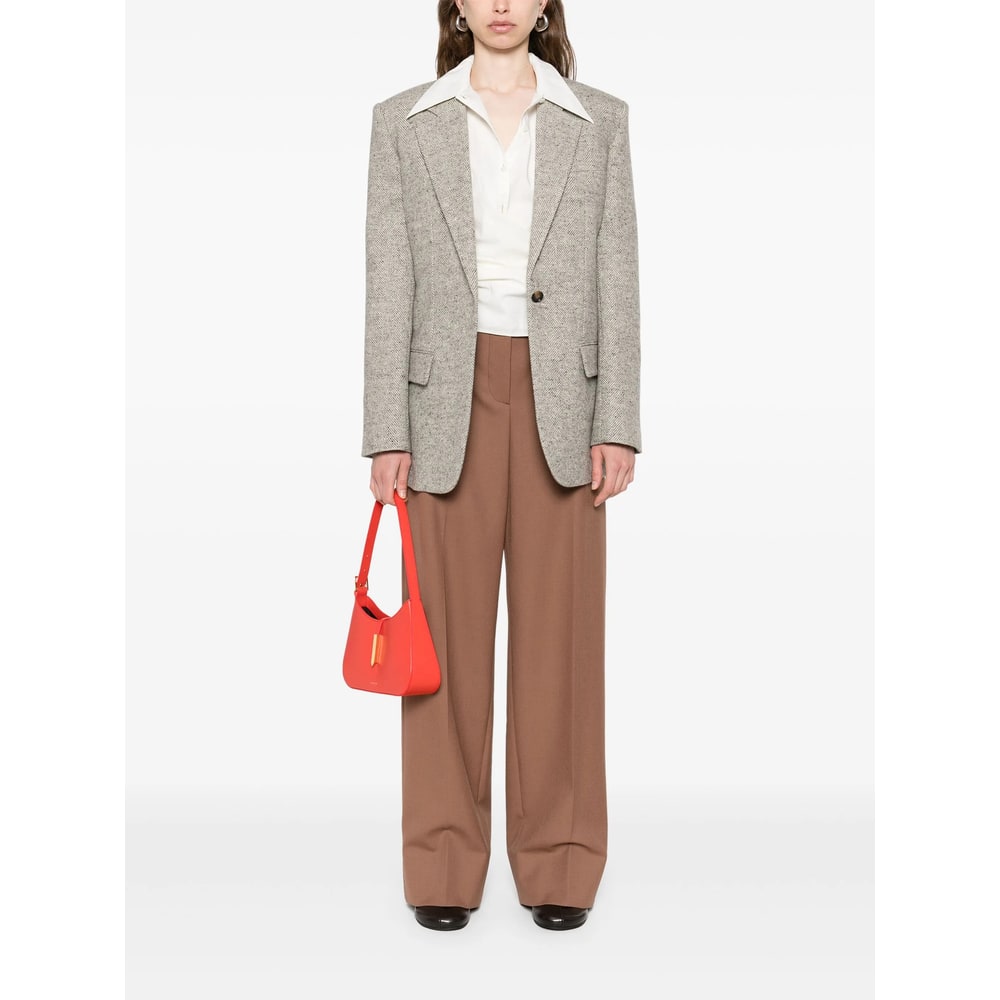 Stella Mccartney Canvas Tailoring Flared Trouser In Brown