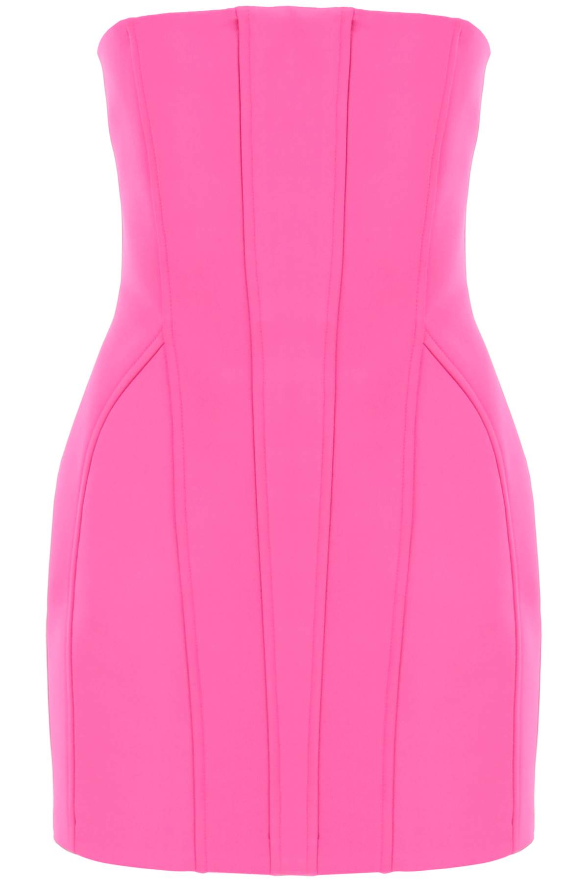 Shop Giuseppe Di Morabito Structured Mini Dress With A In Hot Pink (fuchsia)