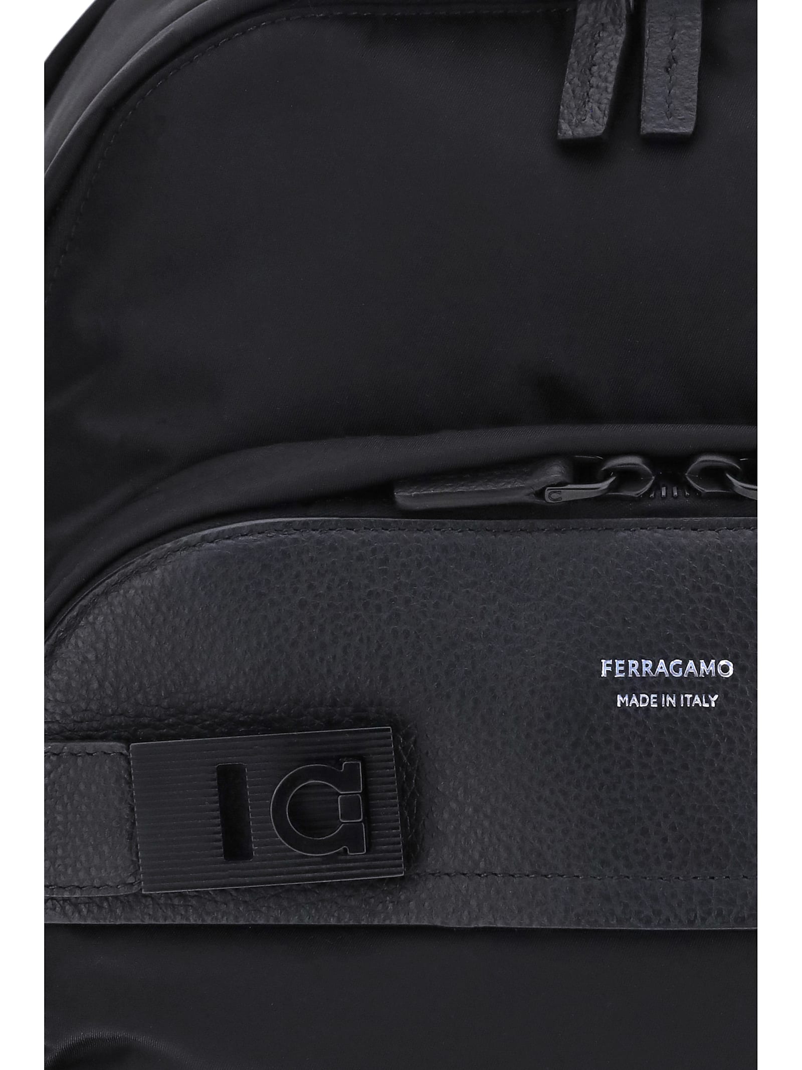 Ferragamo Nylon Backpack In Black