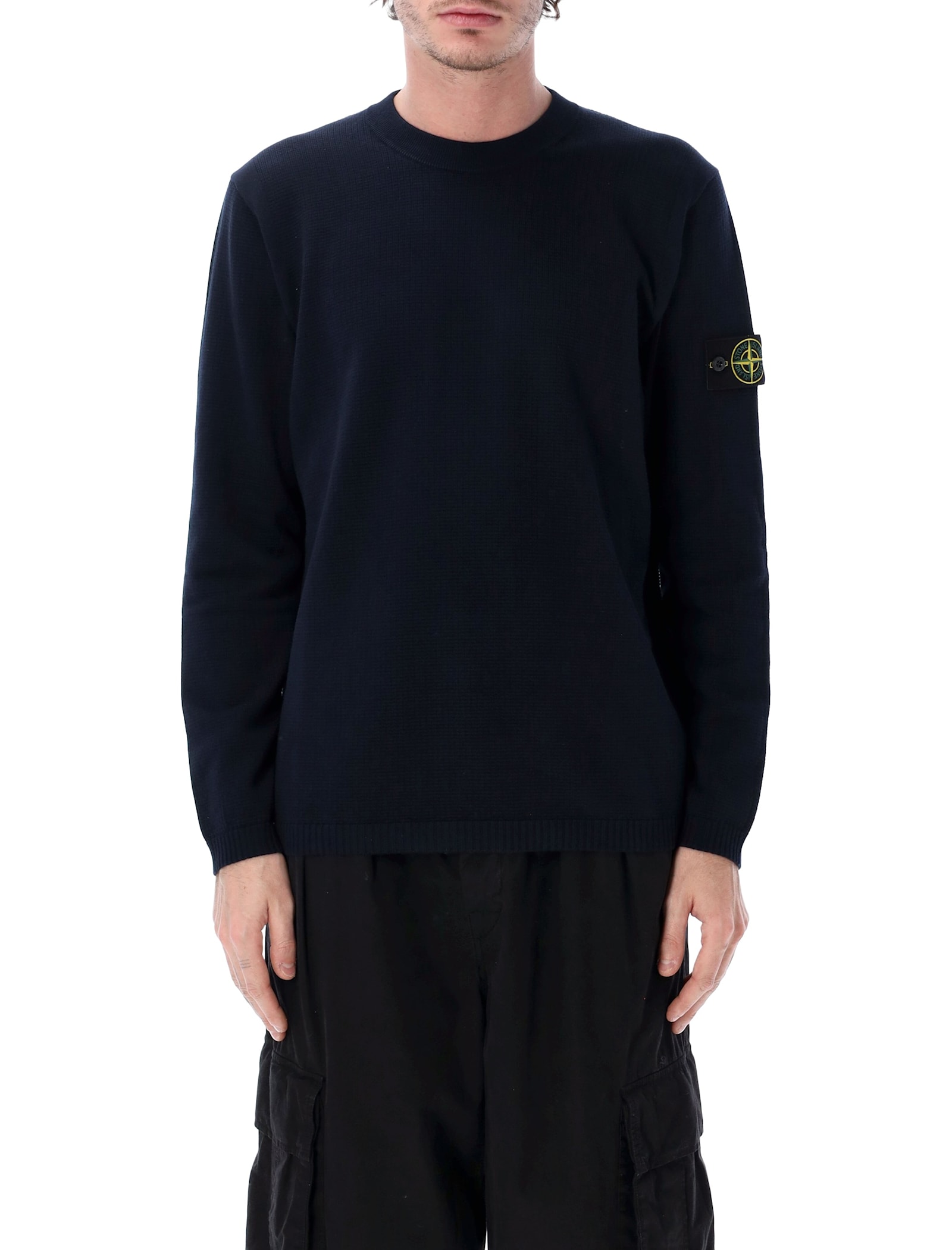 Stone Island Pull Col Rond - Bleu