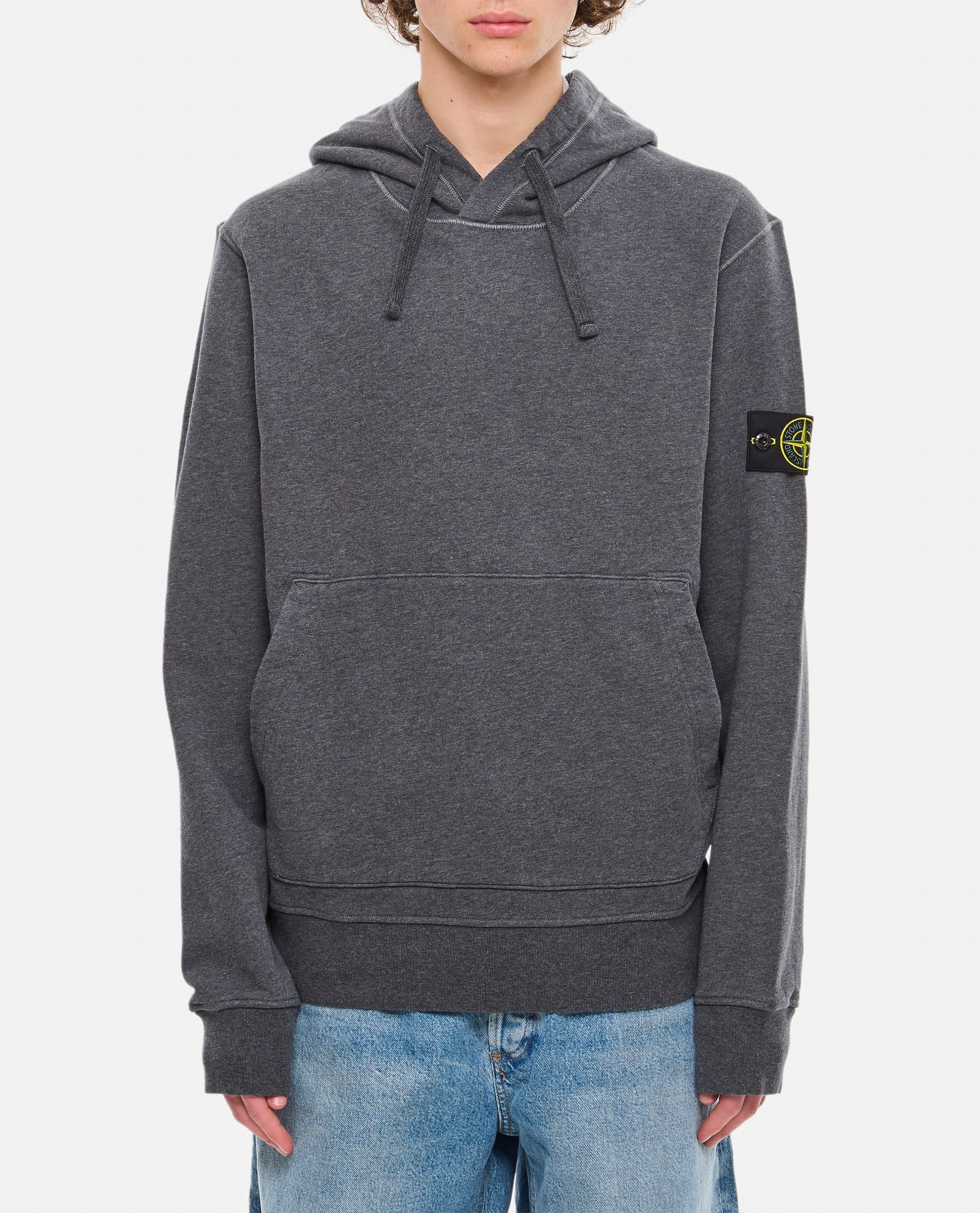 Shop Stone Island Hoodie Sweatshirt In Grey