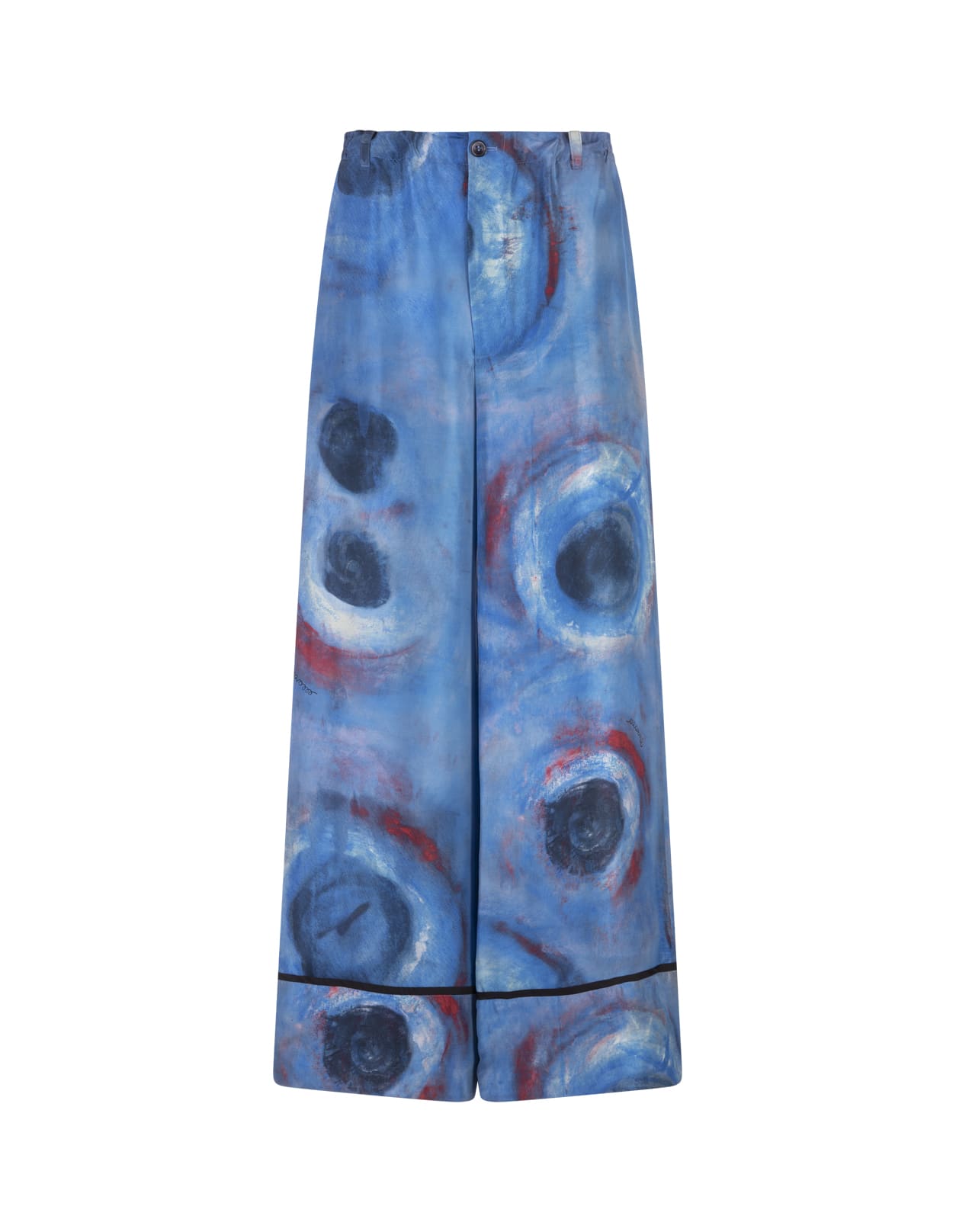 MARNI PALACE TROUSERS WITH BLUE HOLE PRINT