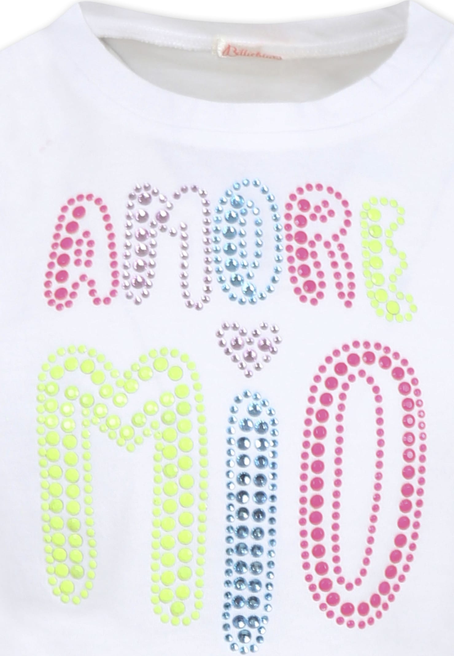 Billieblush White Crop T-shirt For Girl With Writing In White
