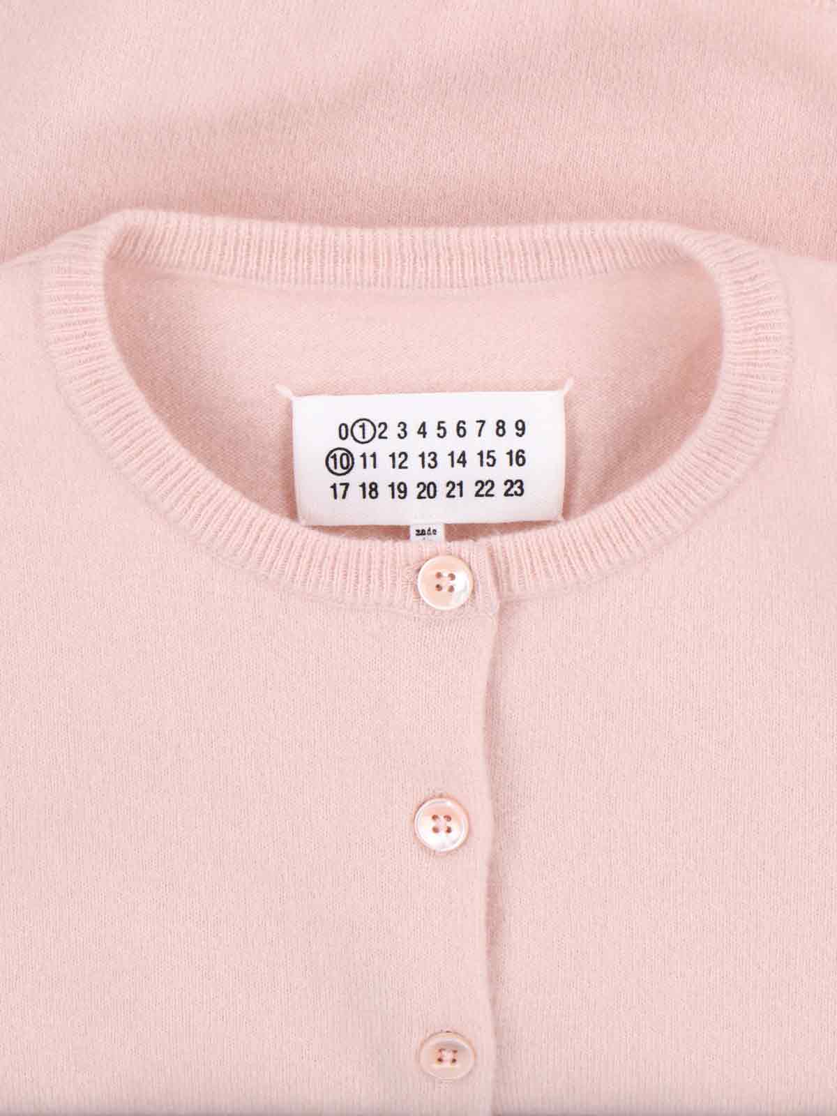 Maison Margiela Cardigan In Lana In Pink