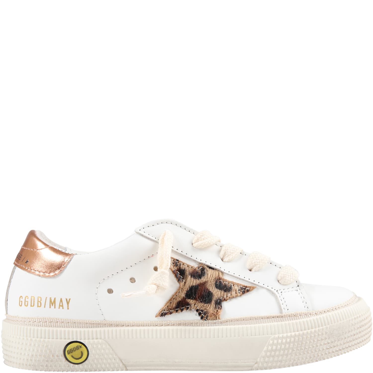 Golden Goose White Sneakers For Girl With Spotted Star