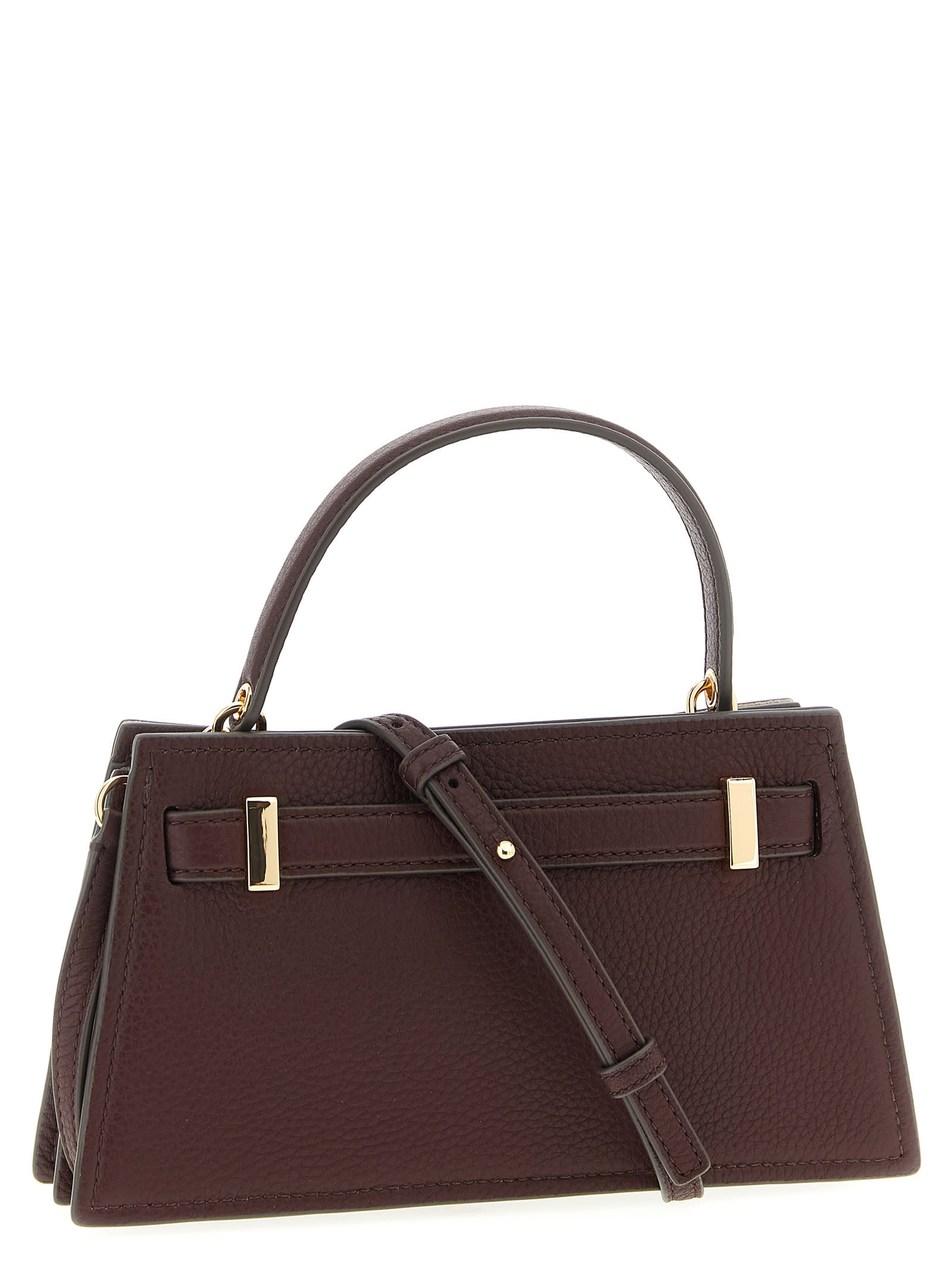 Tory Burch Lee Radziwill Pebble Mini Hand Bags Bordeaux In Burgundy