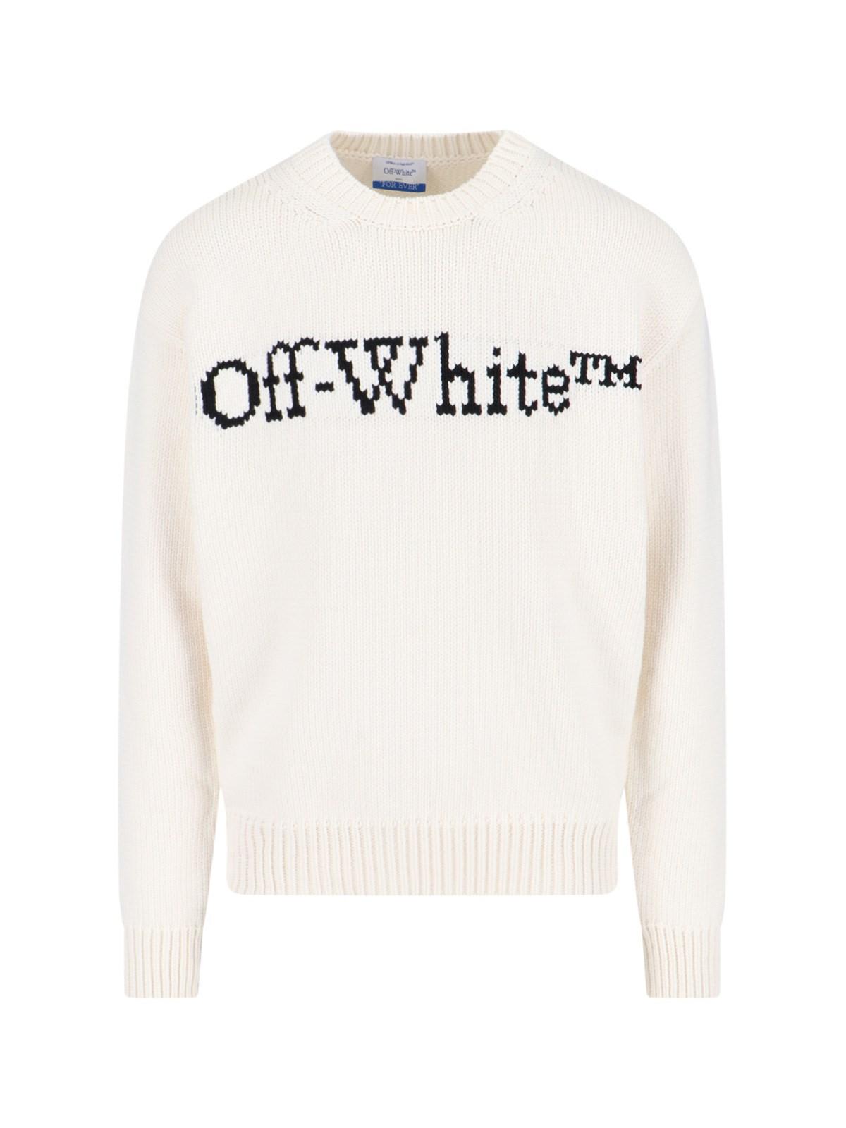 Shop Off-white Logo Sweater In Cream Black