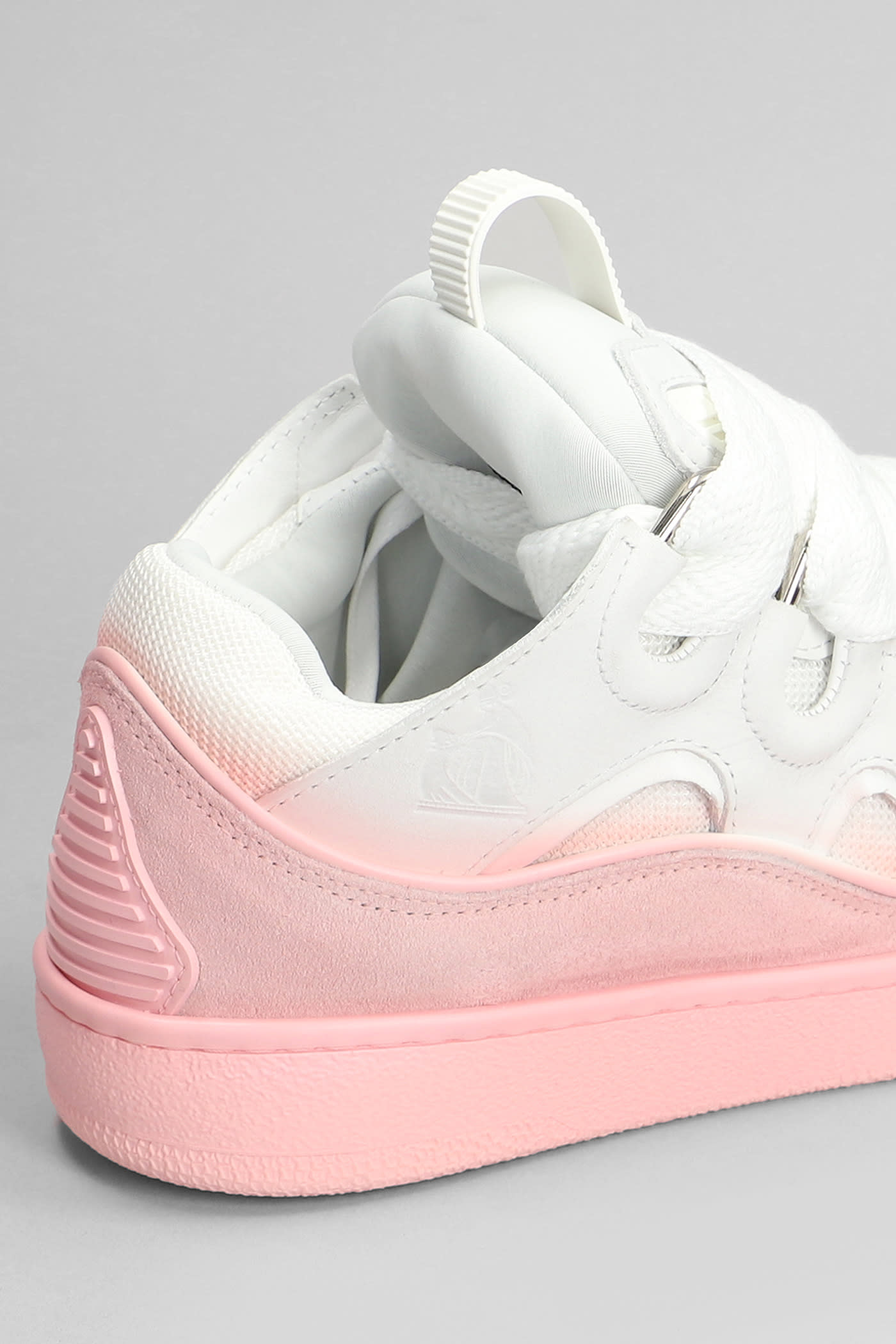 Shop Lanvin Curb Sneakers In Rose-pink Leather