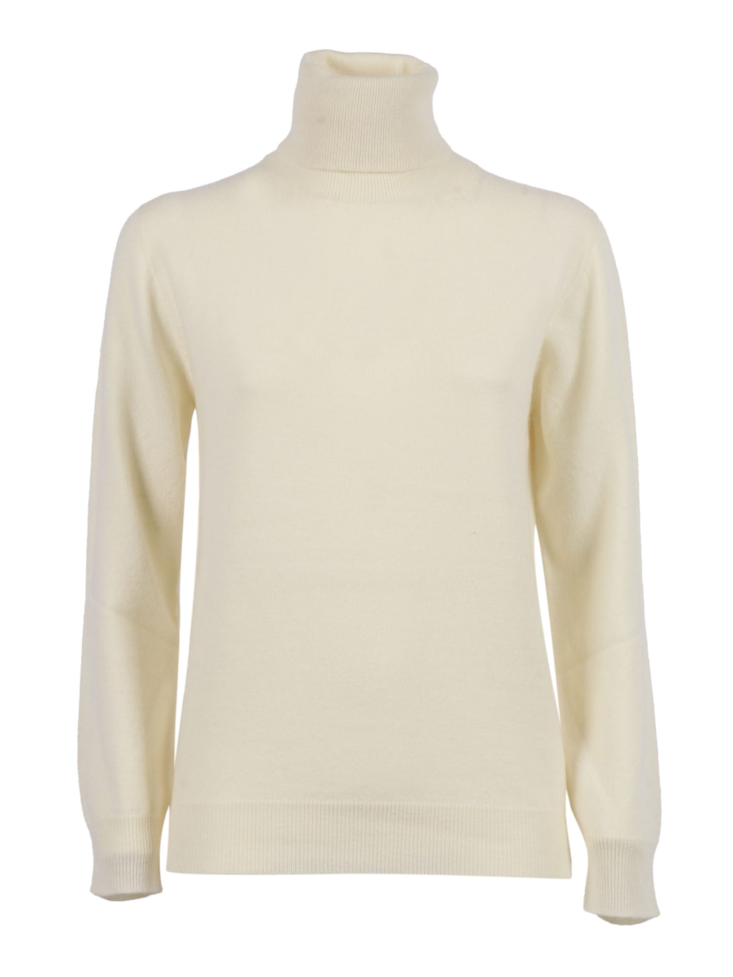 Kangra Cashmere Seamless Regular Fit Turtleneck Sweater In White
