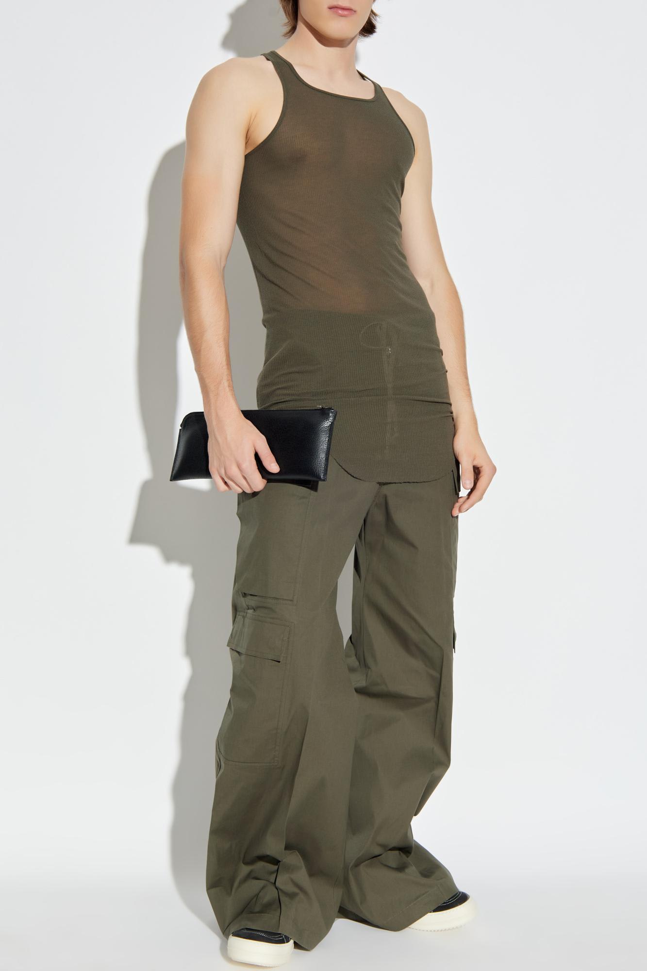 Rick Owens Drawstring Cargo Trousers In Green